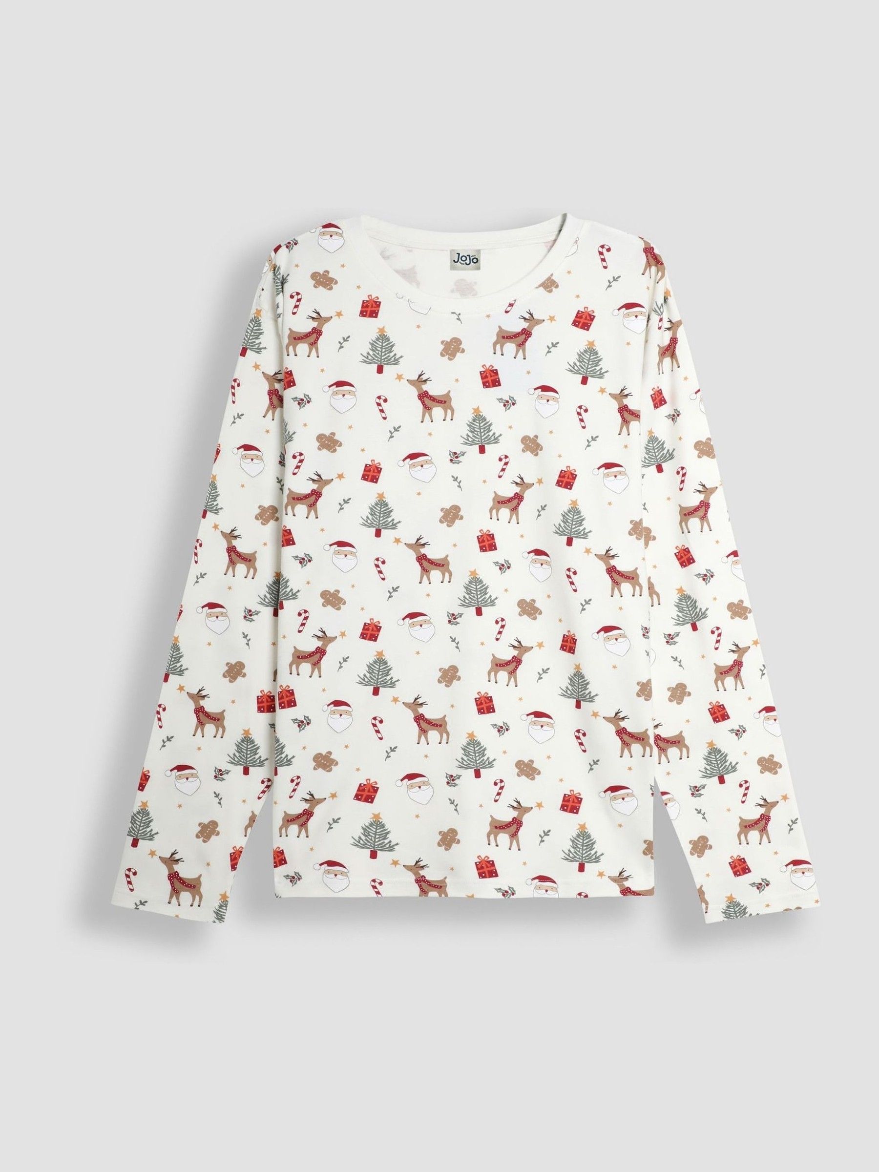 Cream Mens Christmas Print Pyjamas Set - Image 2 of 5