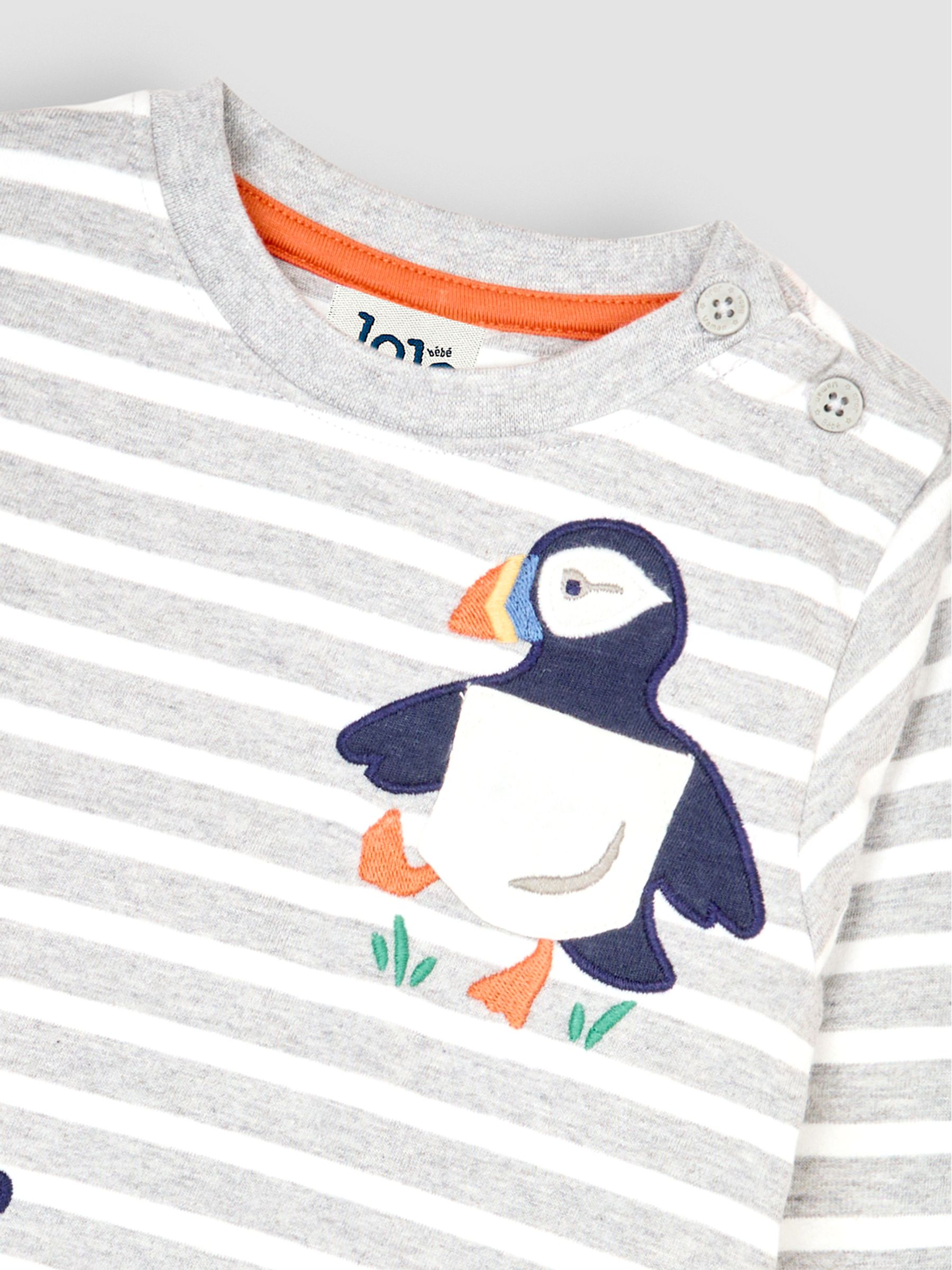 Grey Marl Puffin Appliqué Pocket Top - Image 3 of 3