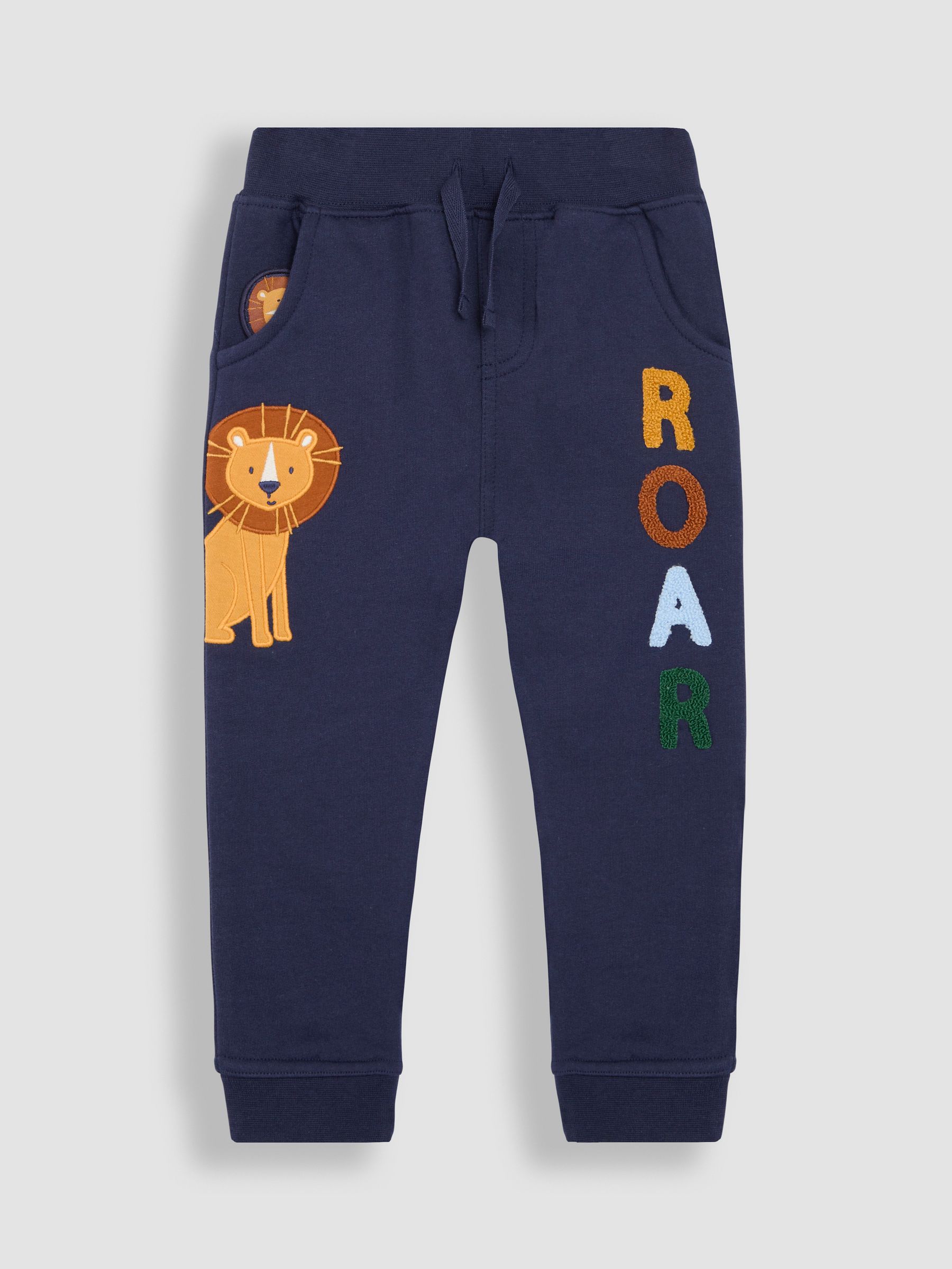 Navy Blue Lion Appliqué Pet in Pocket Joggers - Image 1 of 3