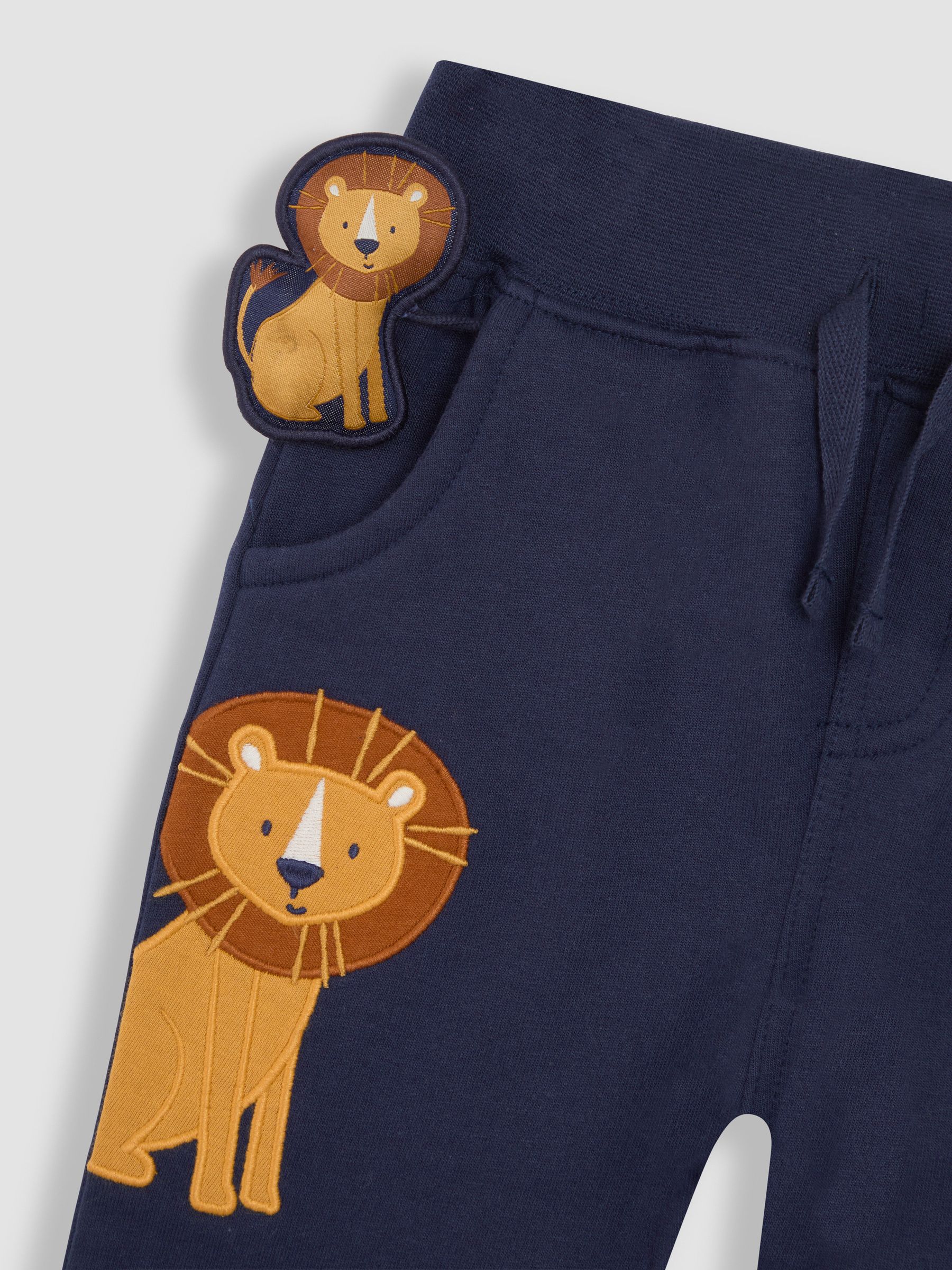 Navy Blue Lion Appliqué Pet in Pocket Joggers - Image 3 of 3