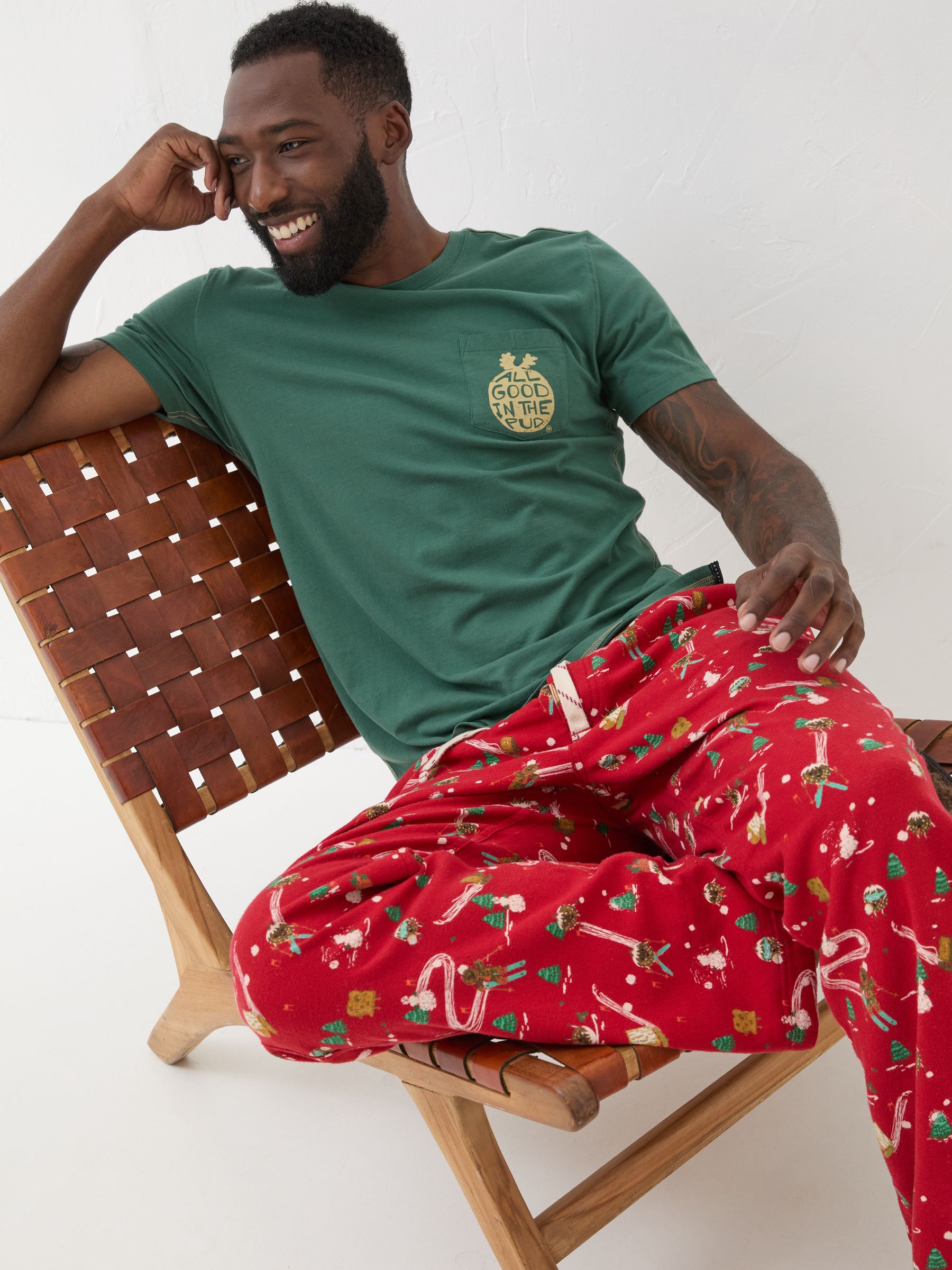 All Red All Good 100% Cotton Pudding Pyjama Bottoms - Image 5 of 6