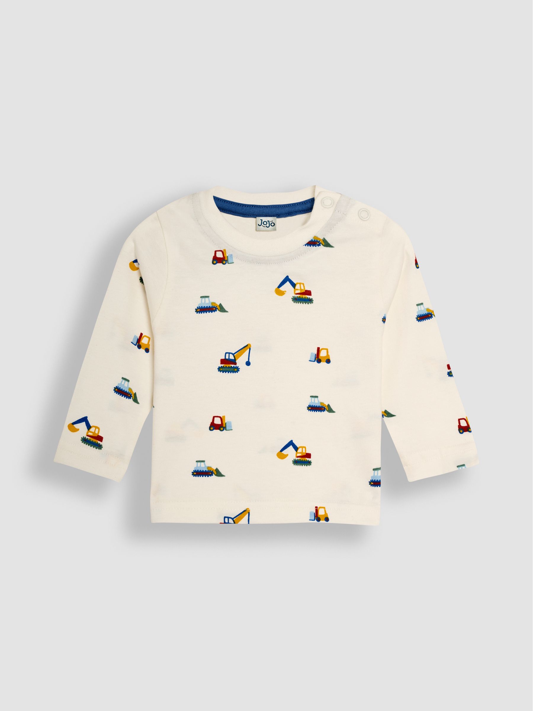 Blue Construction Vehicle Appliqué Dungarees & Top Set - Image 4 of 6