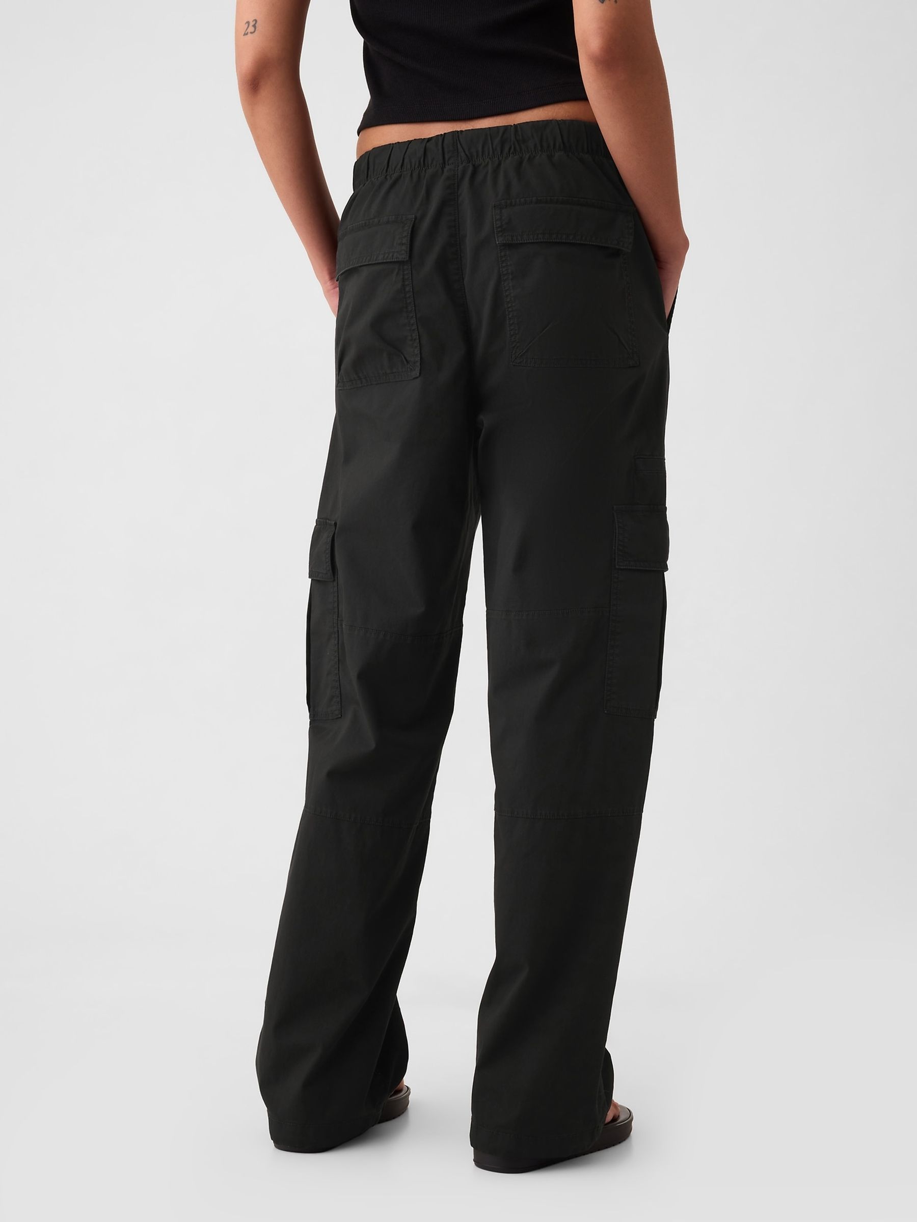 Black Cargo Easy Trousers - Image 2 of 6