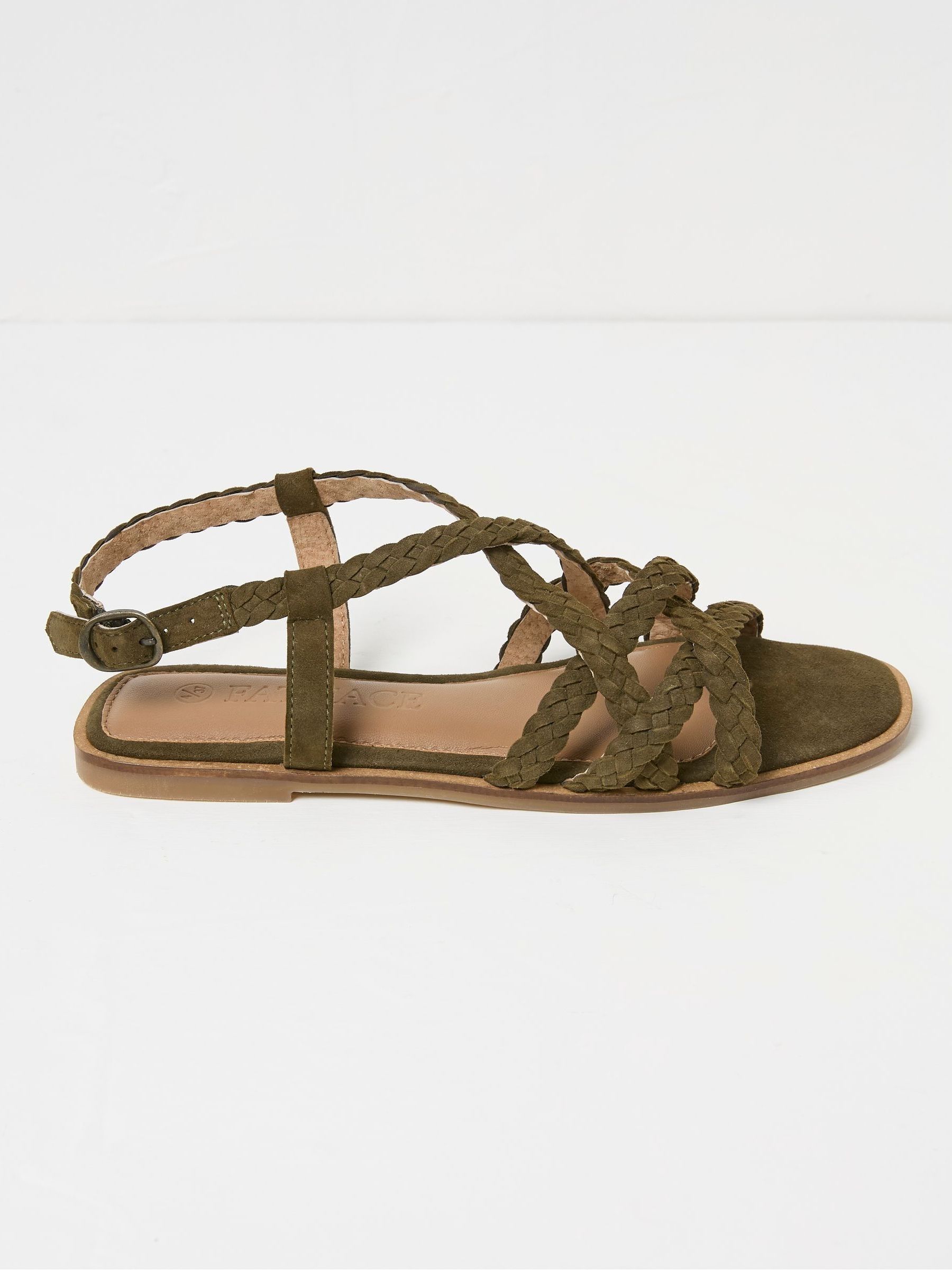 Estelle Green Suede Strap Sandals - Image 1 of 3