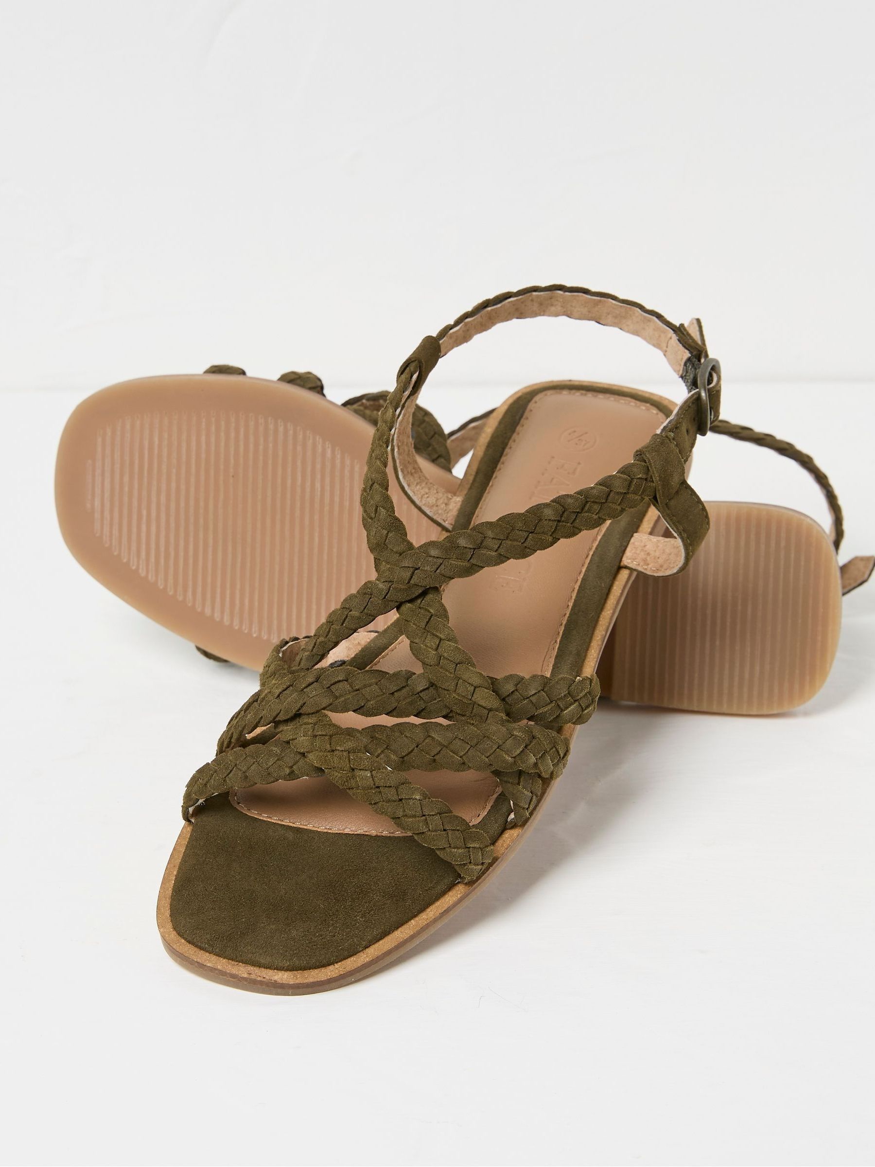 Estelle Green Suede Strap Sandals - Image 2 of 3