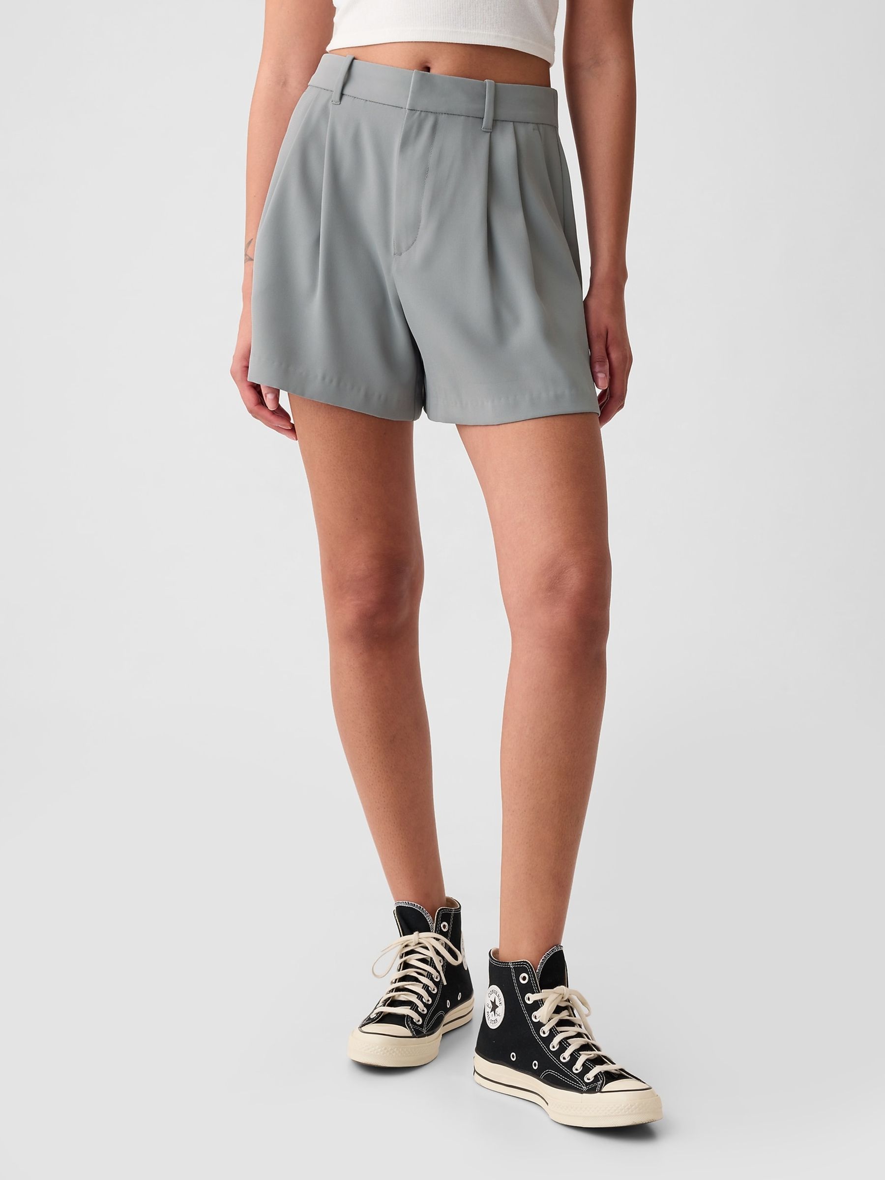 Grey 365 High Waisted Shorts - Image 1 of 5