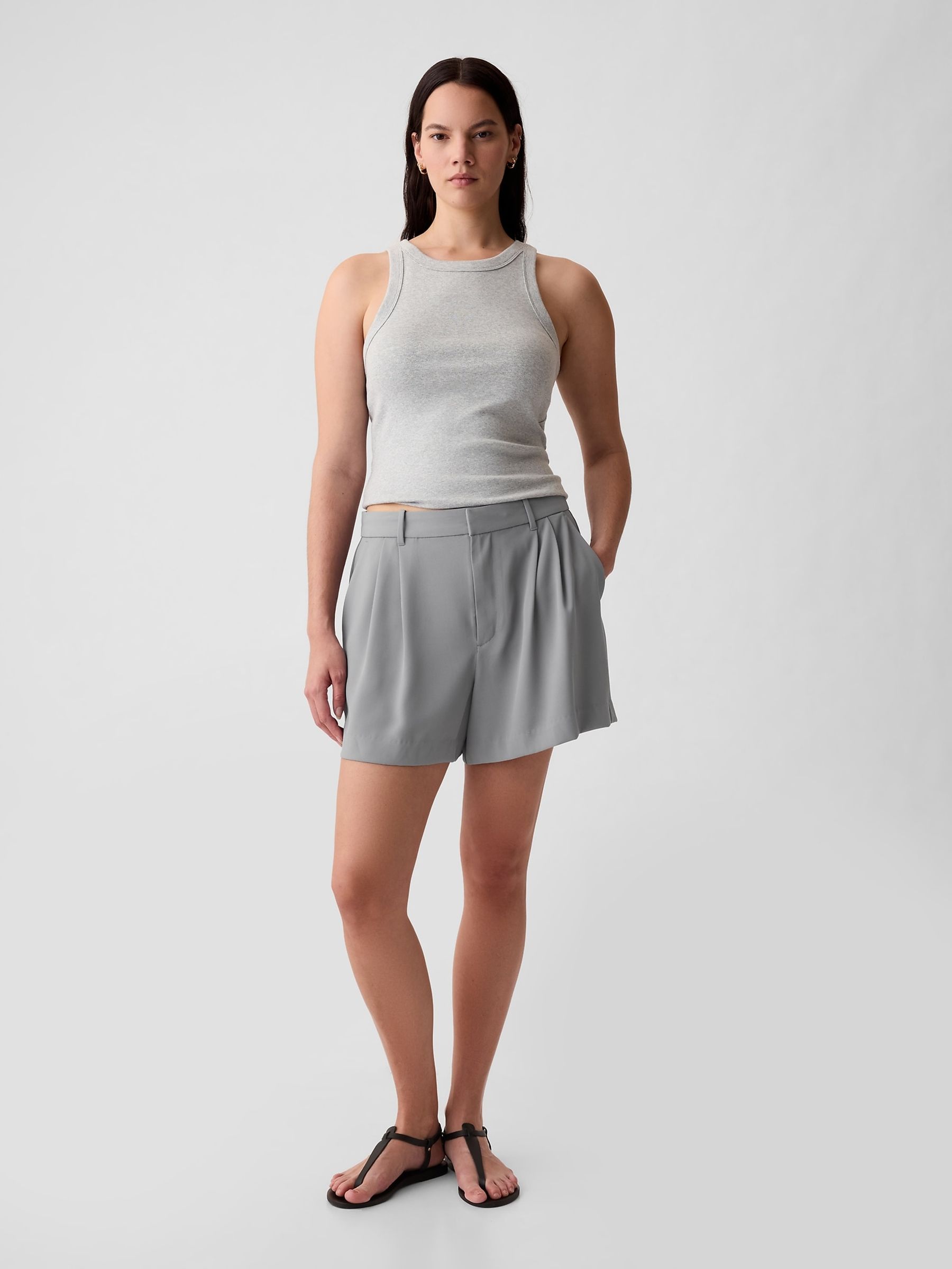 Grey 365 High Waisted Shorts - Image 4 of 5