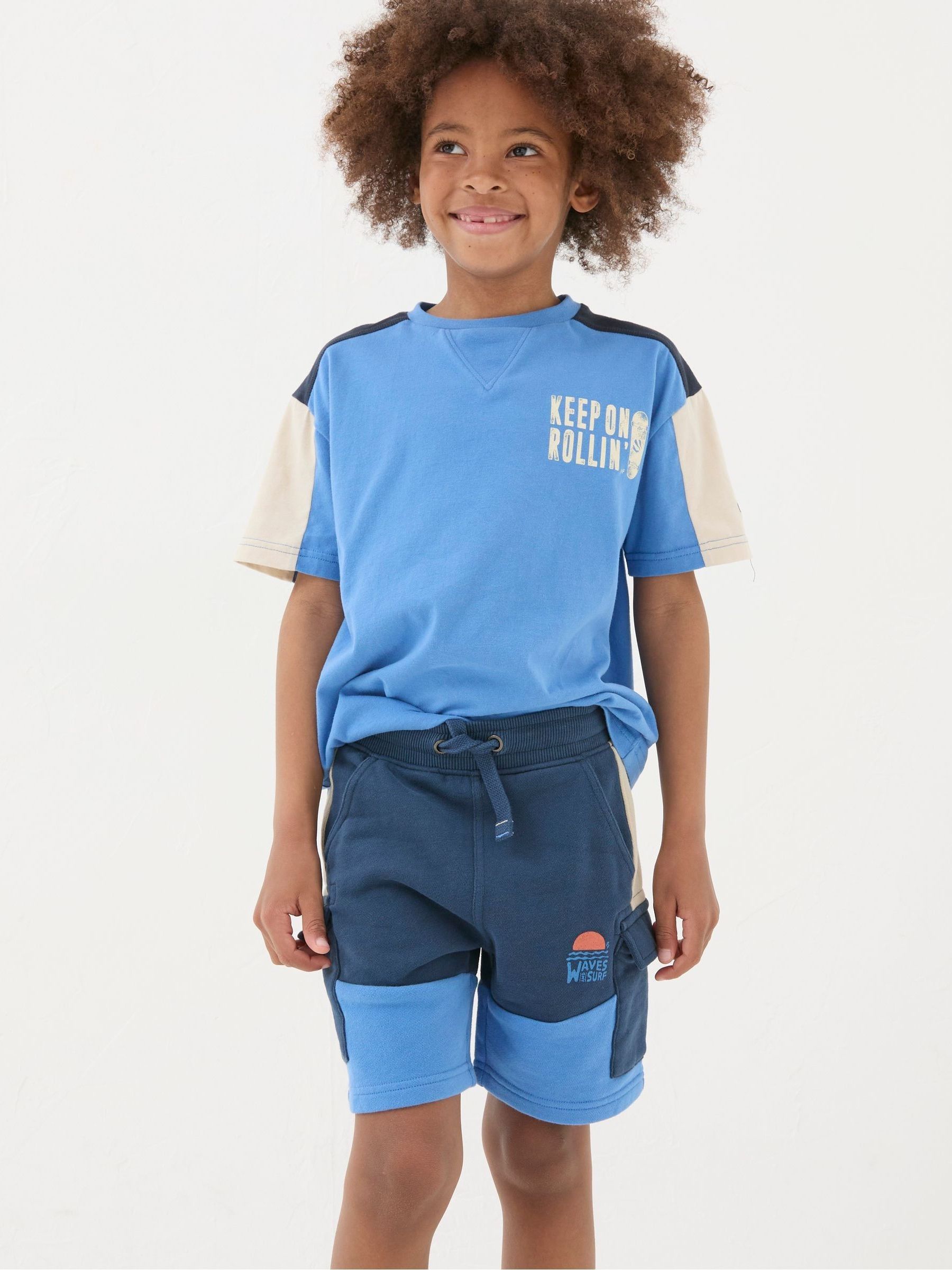 Hatfield Blue Cargo Sweat Shorts - Image 1 of 5 Hatfield Blue Cargo Sweat Shorts - Image 1 of 5