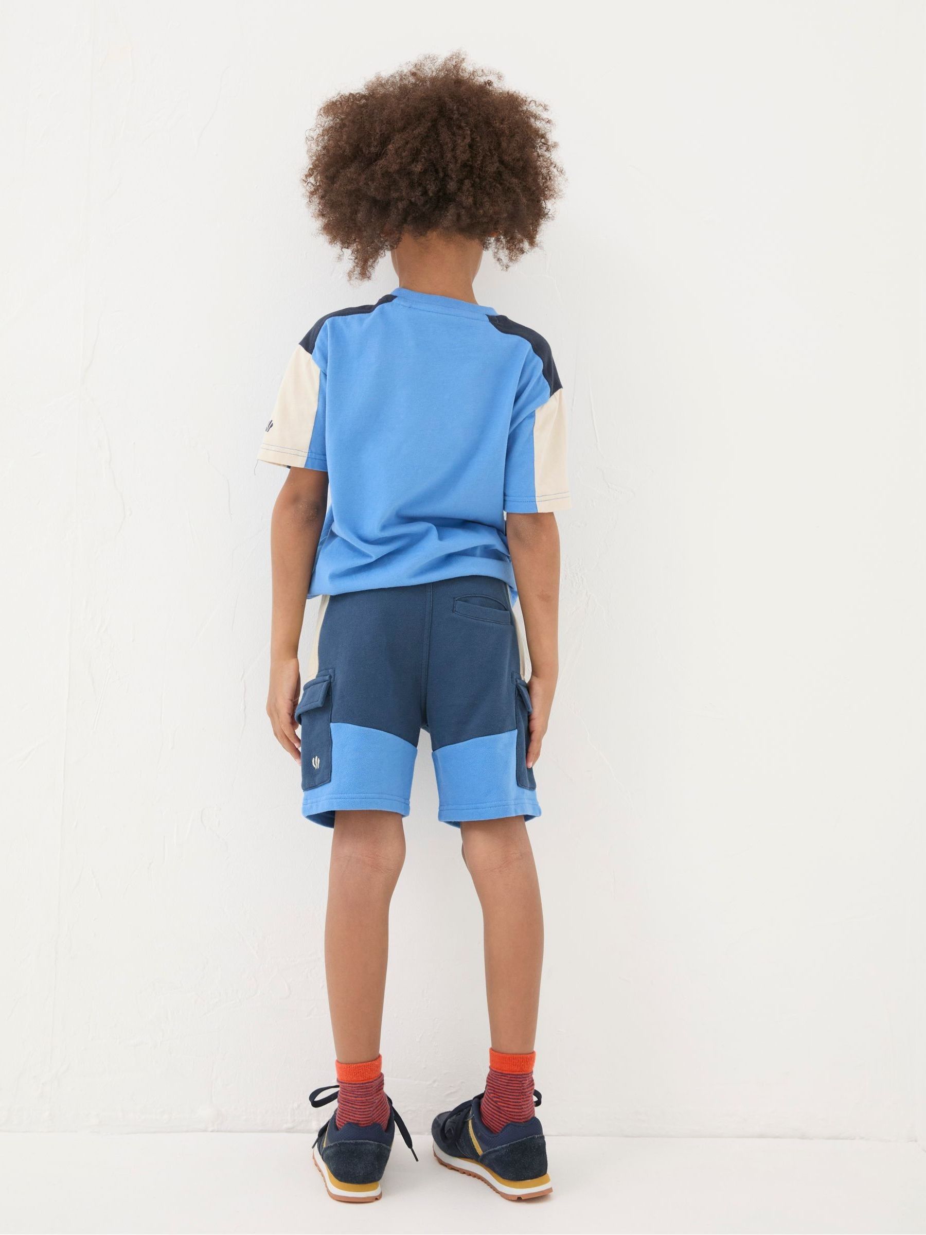 Hatfield Blue Cargo Sweat Shorts - Image 2 of 5