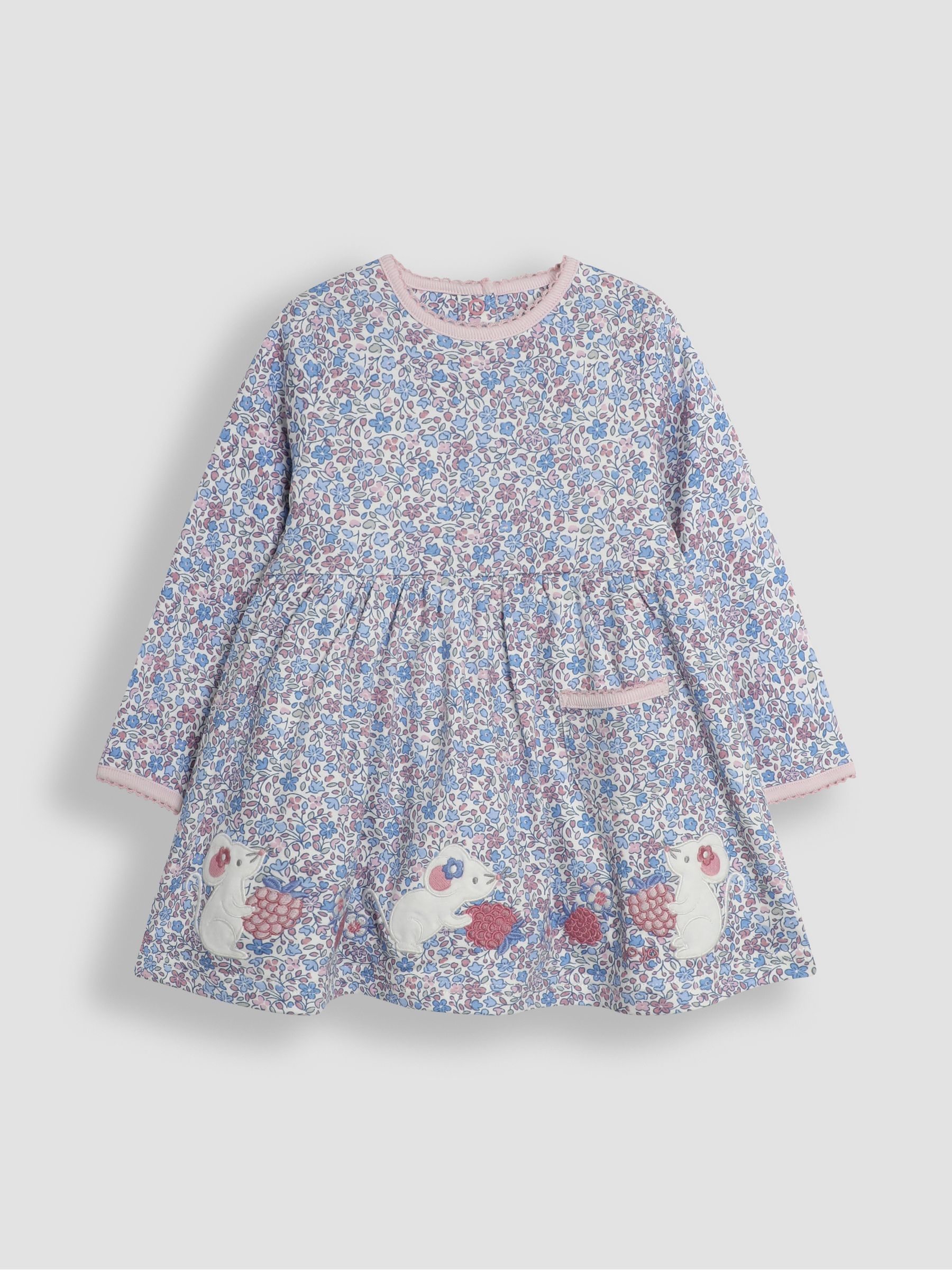 Pink Mouse Appliqué Ditsy Floral Dress - Image 1 of 1