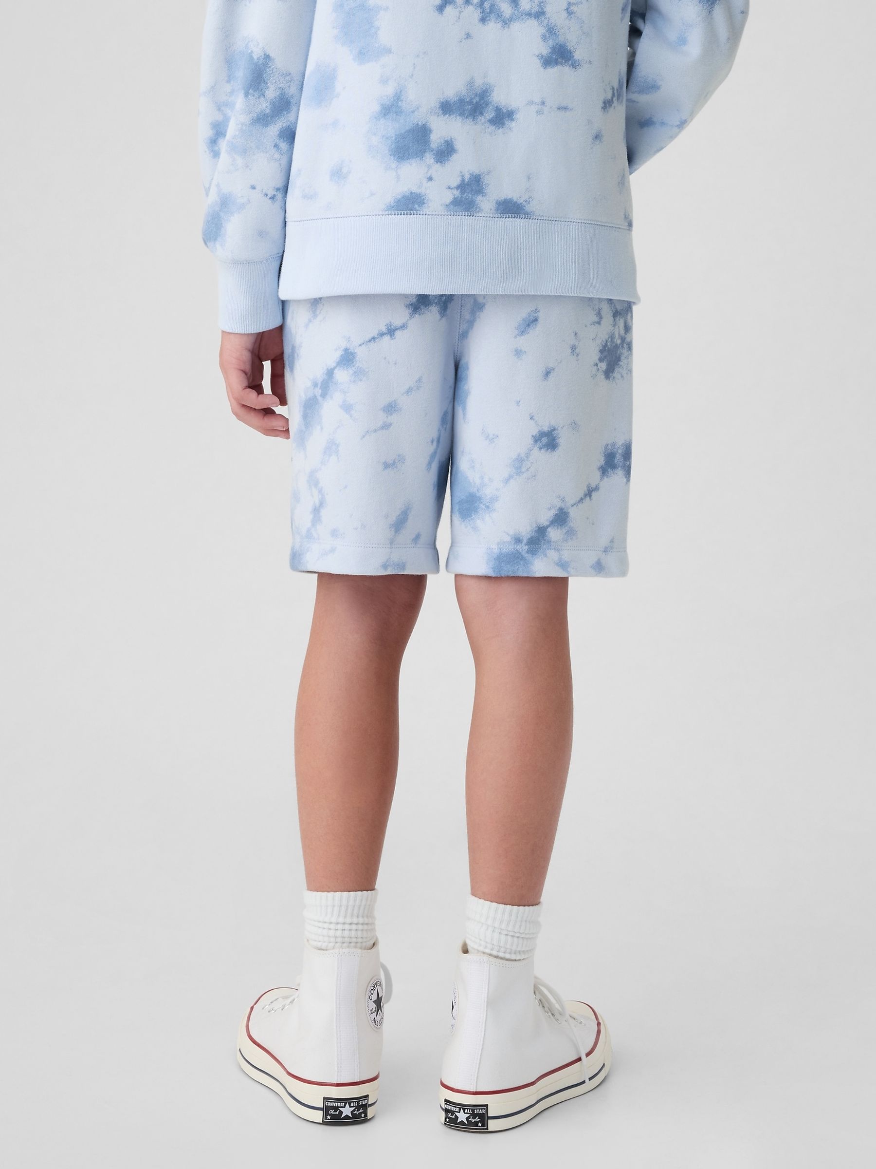Blue Tie-Dye Cotton Logo Pull On Shorts (4-13yrs) - Image 2 of 5