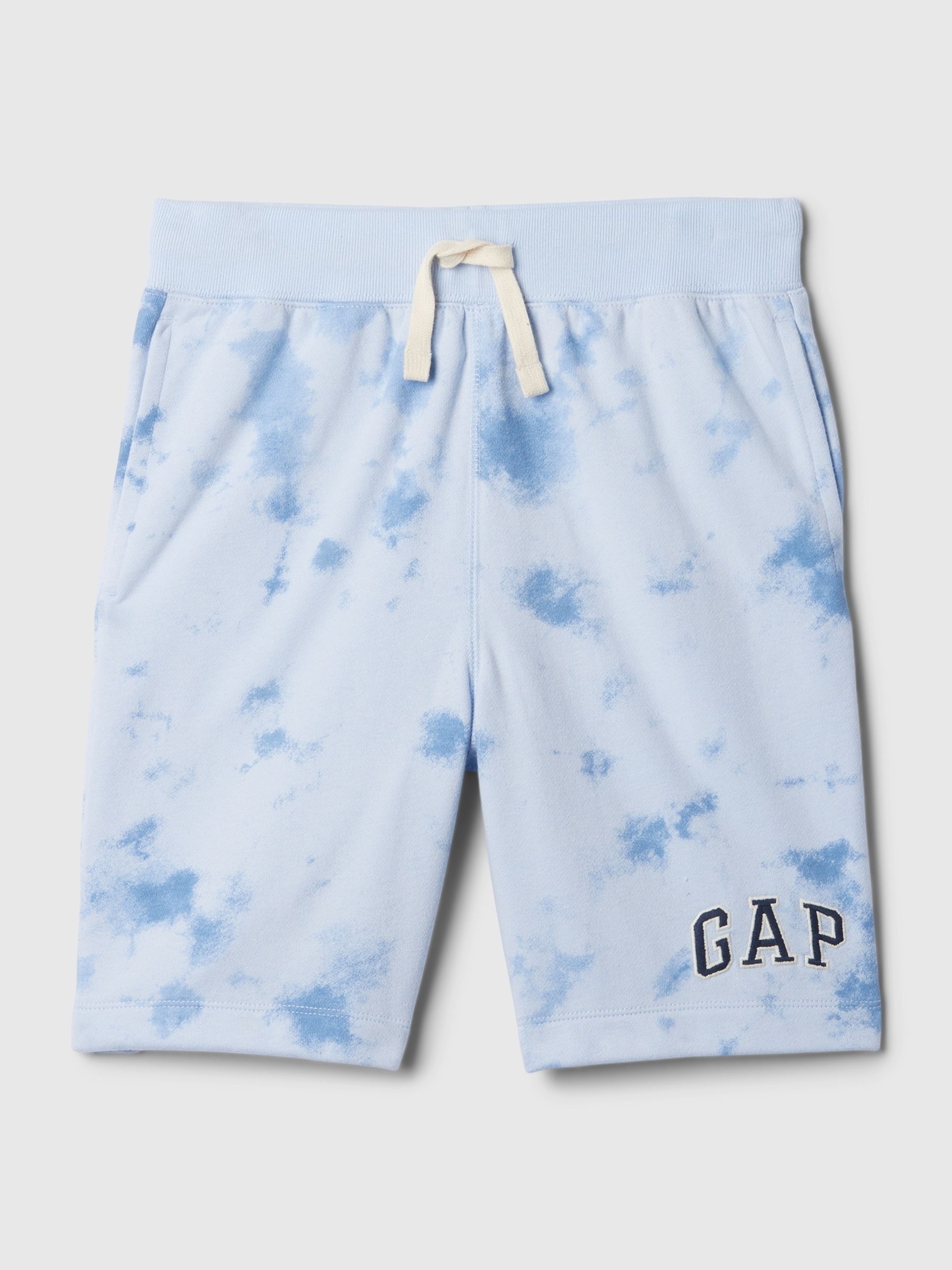 Blue Tie-Dye Cotton Logo Pull On Shorts (4-13yrs) - Image 5 of 5