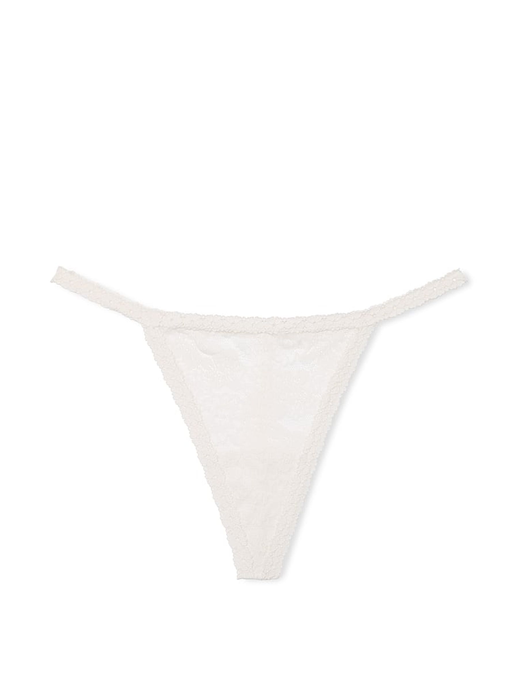 Coconut White G String Floral Lace Knickers - Image 3 of 3
