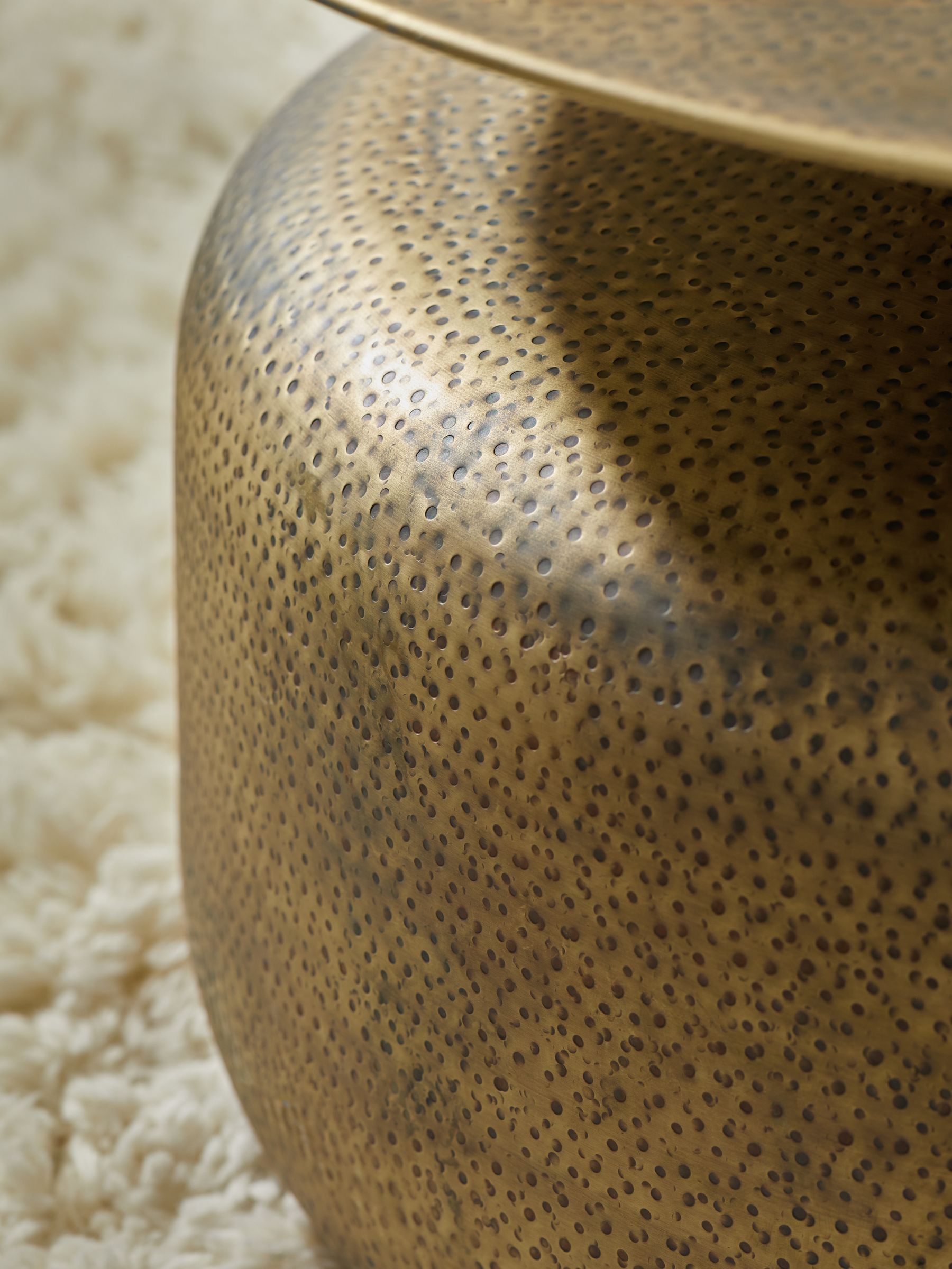 Zuri Metal Coffee Table in Hammered Brass - Image 3 of 6