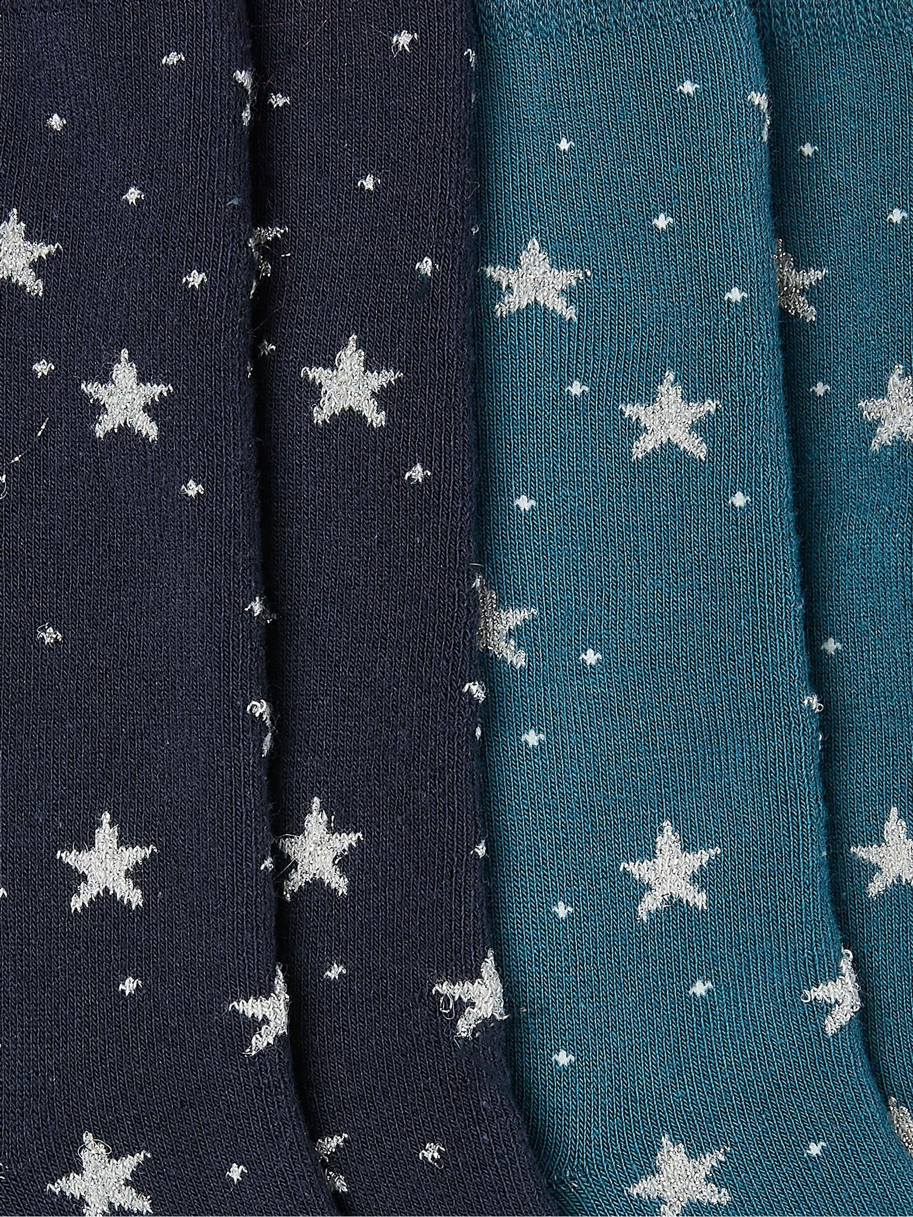 Blue Navy Star Womens Welly Socks 2 Pack - Image 2 of 2