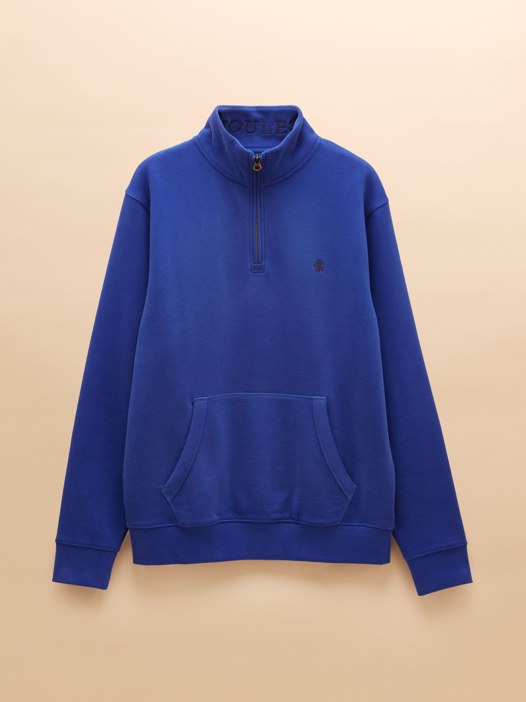 Jenkins Dark Blue Brushed Cotton Quarter Zip Sweatshirt - Image 9 of 9
