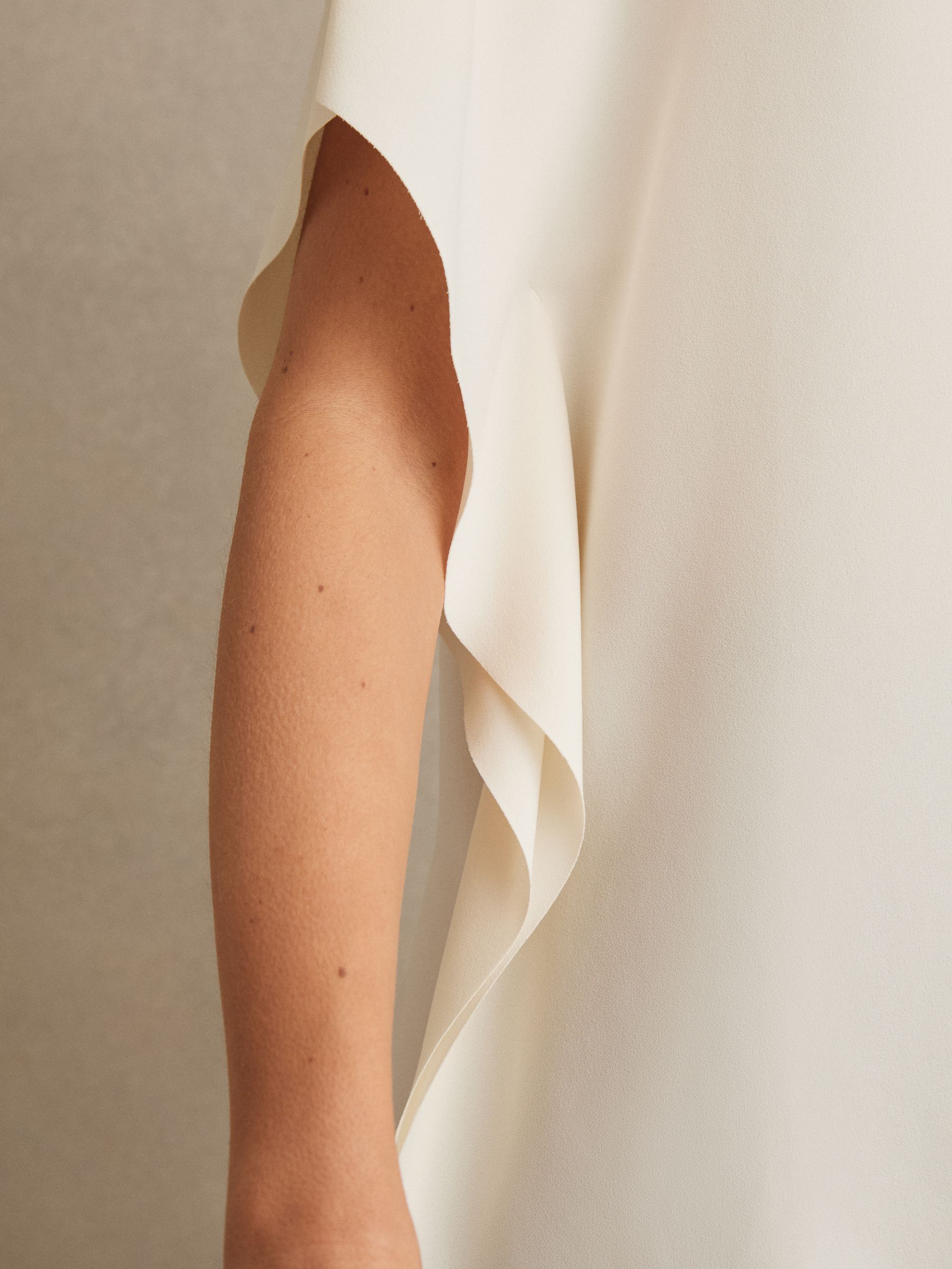 Draped Sleeve Top in Ivory - Image 5 of 7