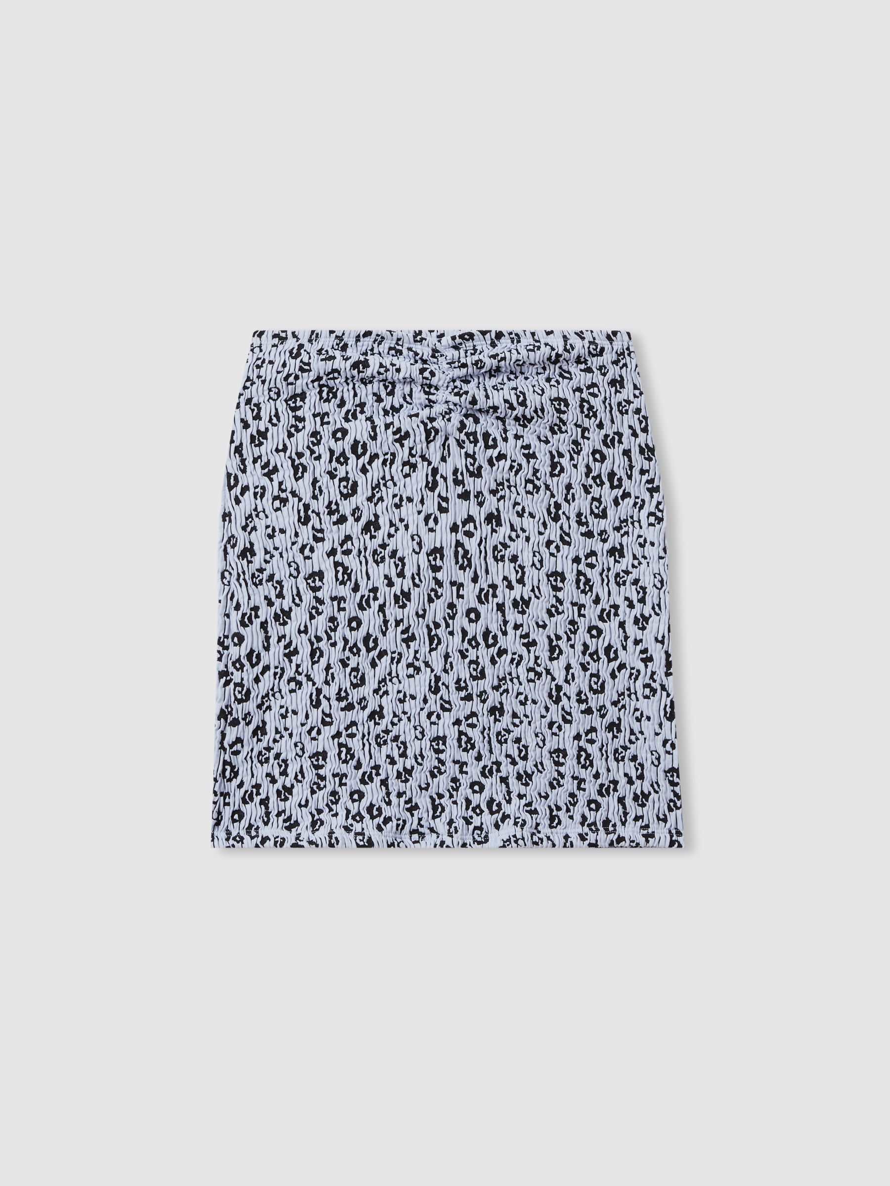 Good American Always Fits Textured Leopard Print Mini Skirt in Blue Print - Image 1 of 2