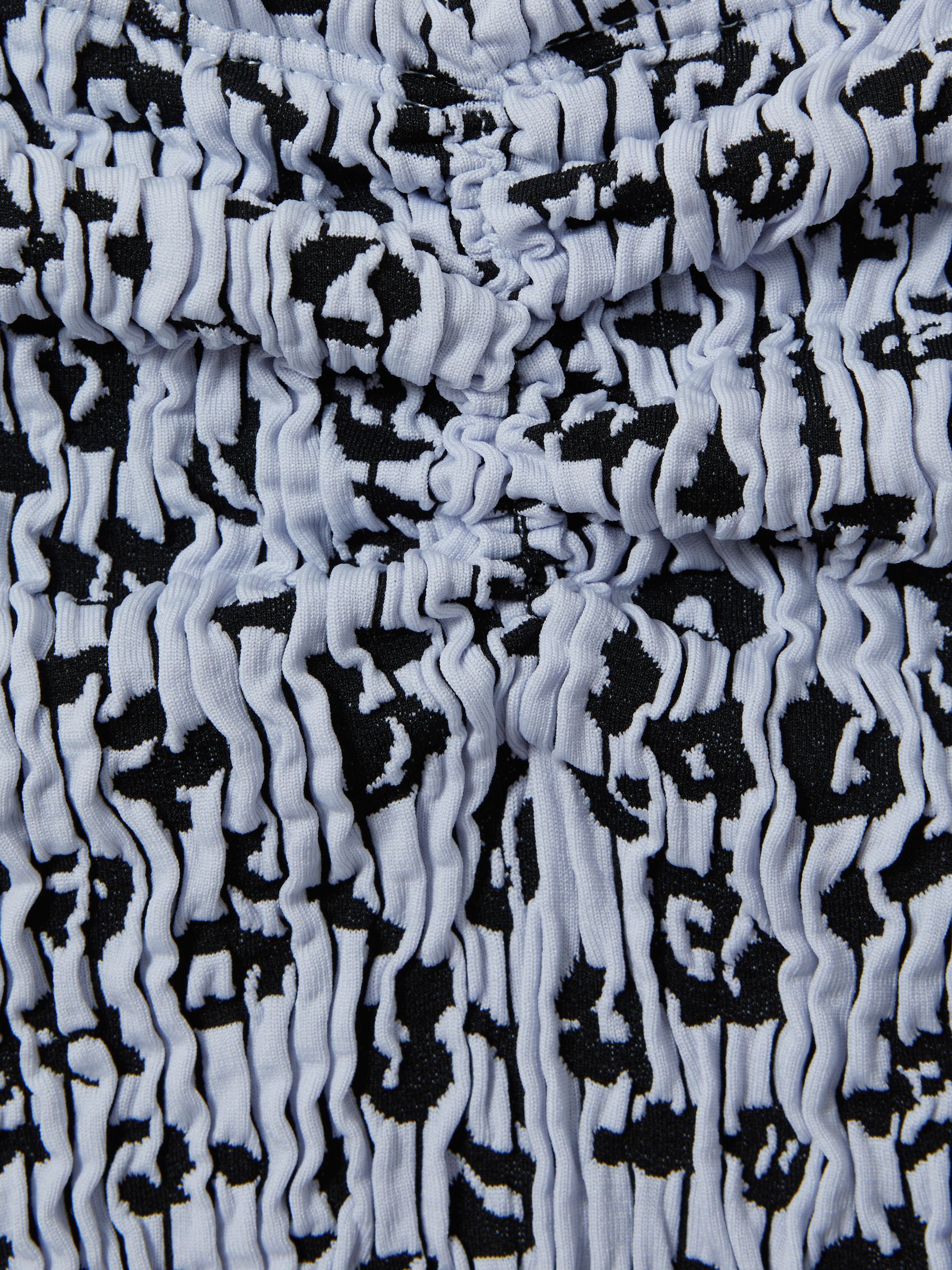 Good American Always Fits Textured Leopard Print Mini Skirt in Blue Print - Image 2 of 2