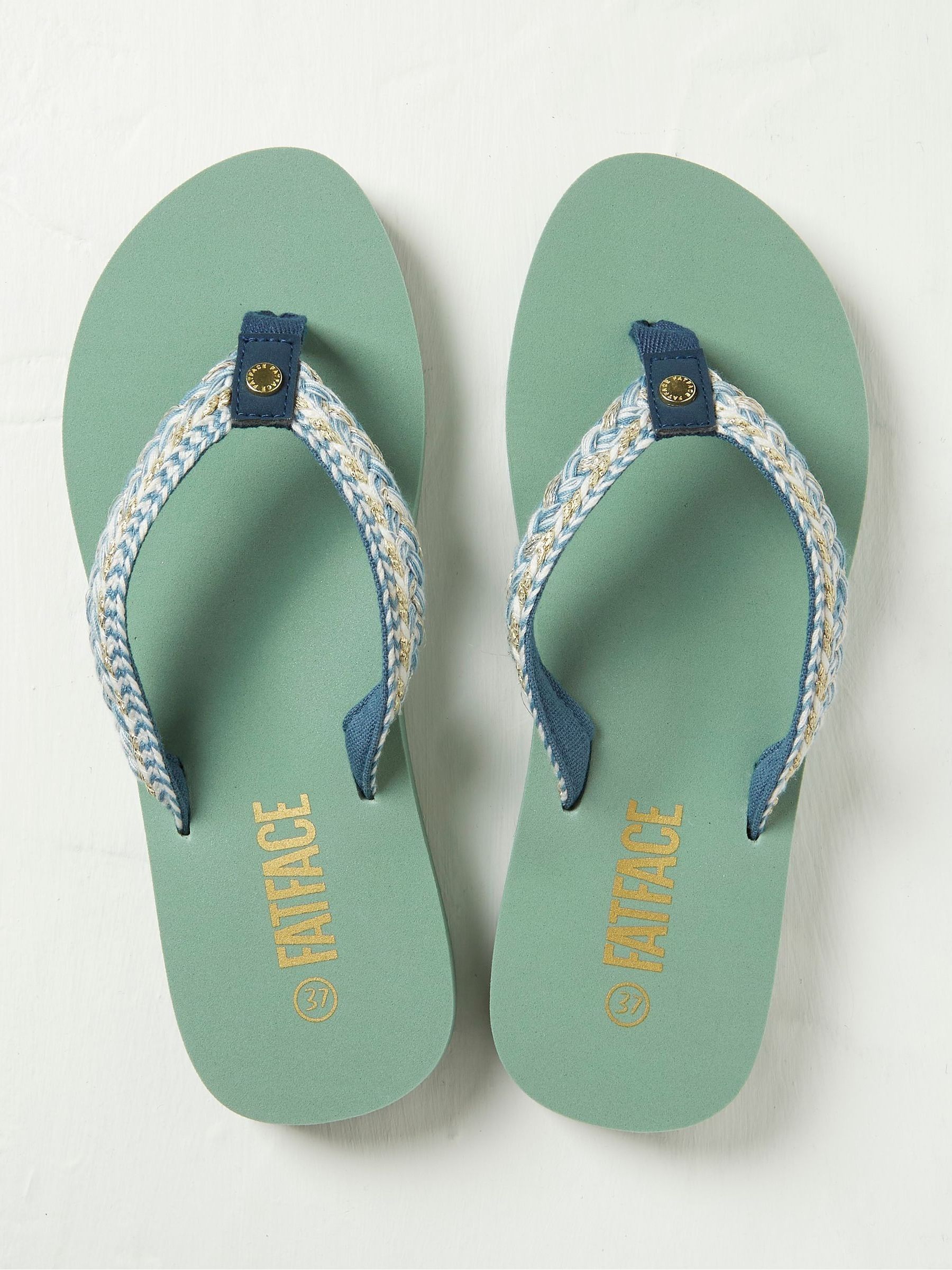 Green Pentle Flip Flops - Image 2 of 3 Green Pentle Flip Flops - Image 2 of 3