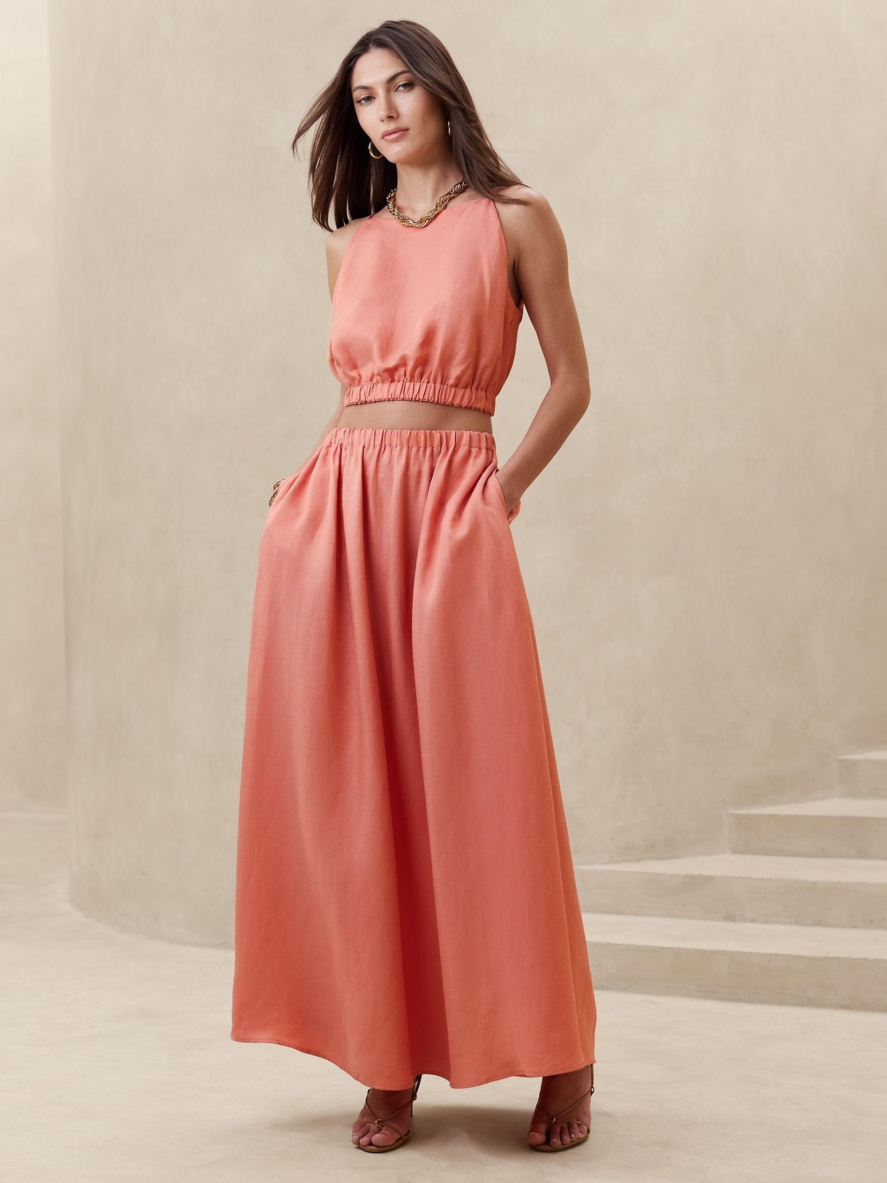 Banana Republic Pink Cropped Tank Top - Image 1 of 1