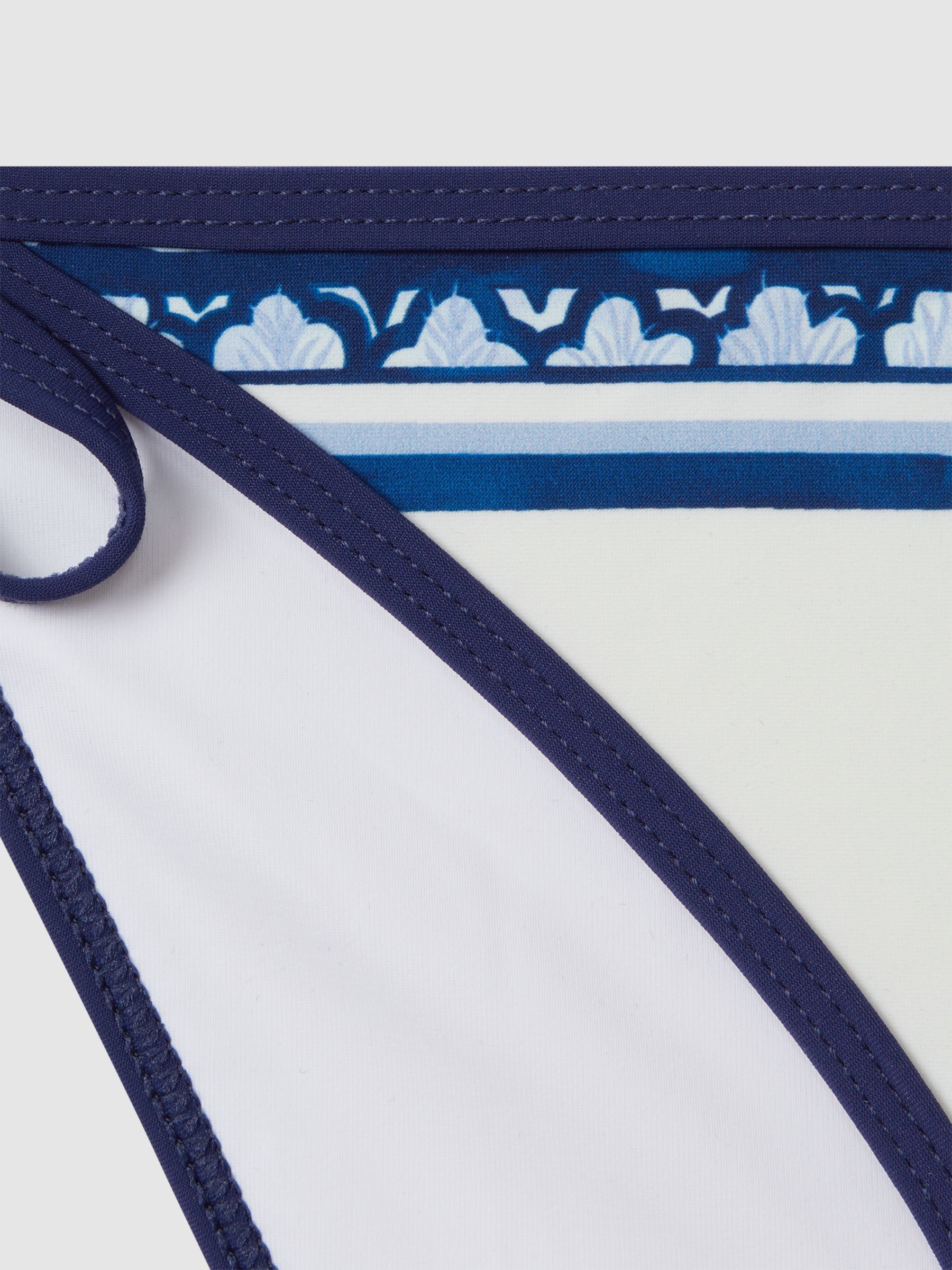 Contrast Trim Bikini Bottoms in Blue Print - Image 5 of 5
