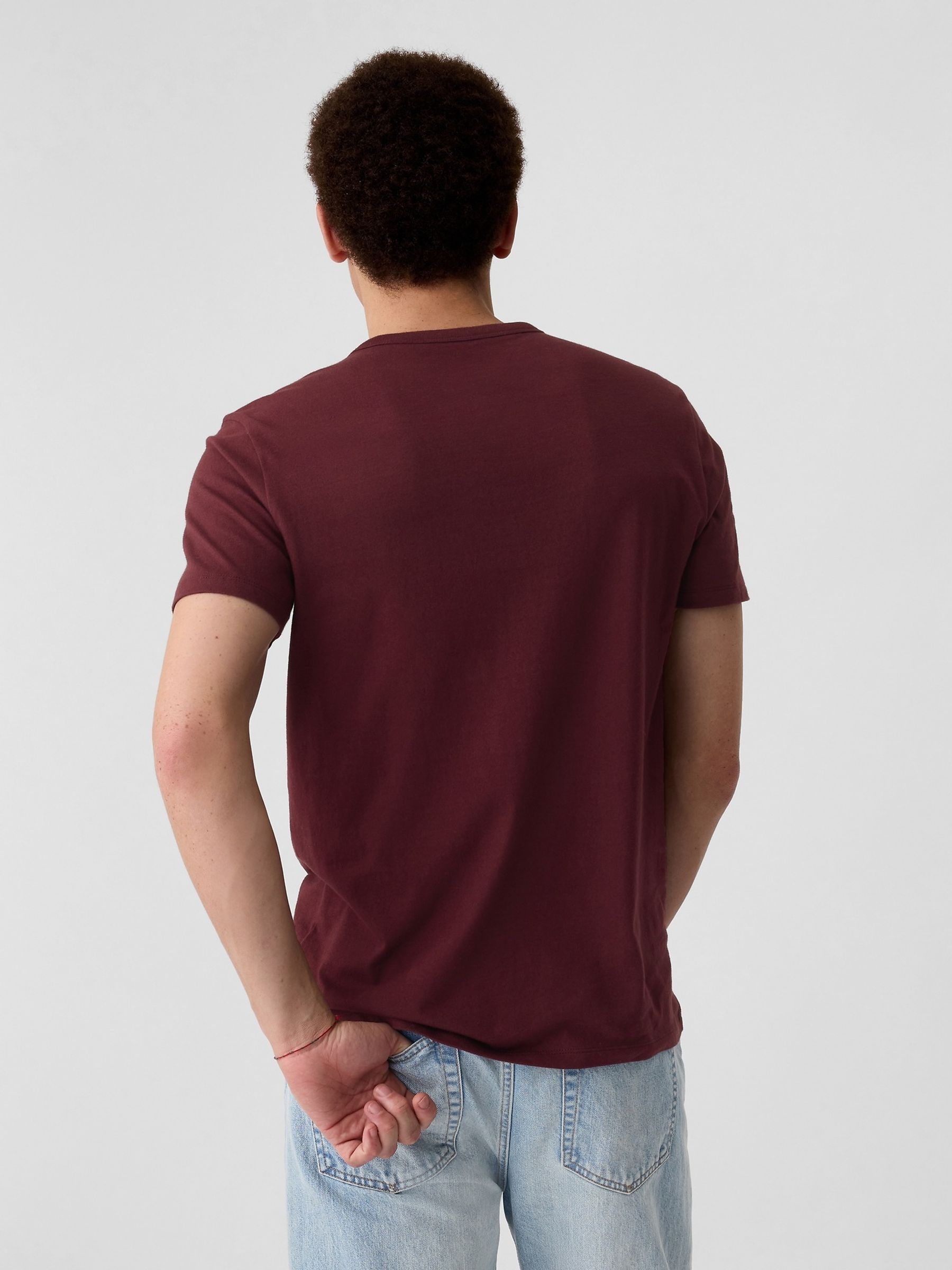 Red Everyday Soft Henley Short Sleeve T-Shirt - Image 2 of 4
