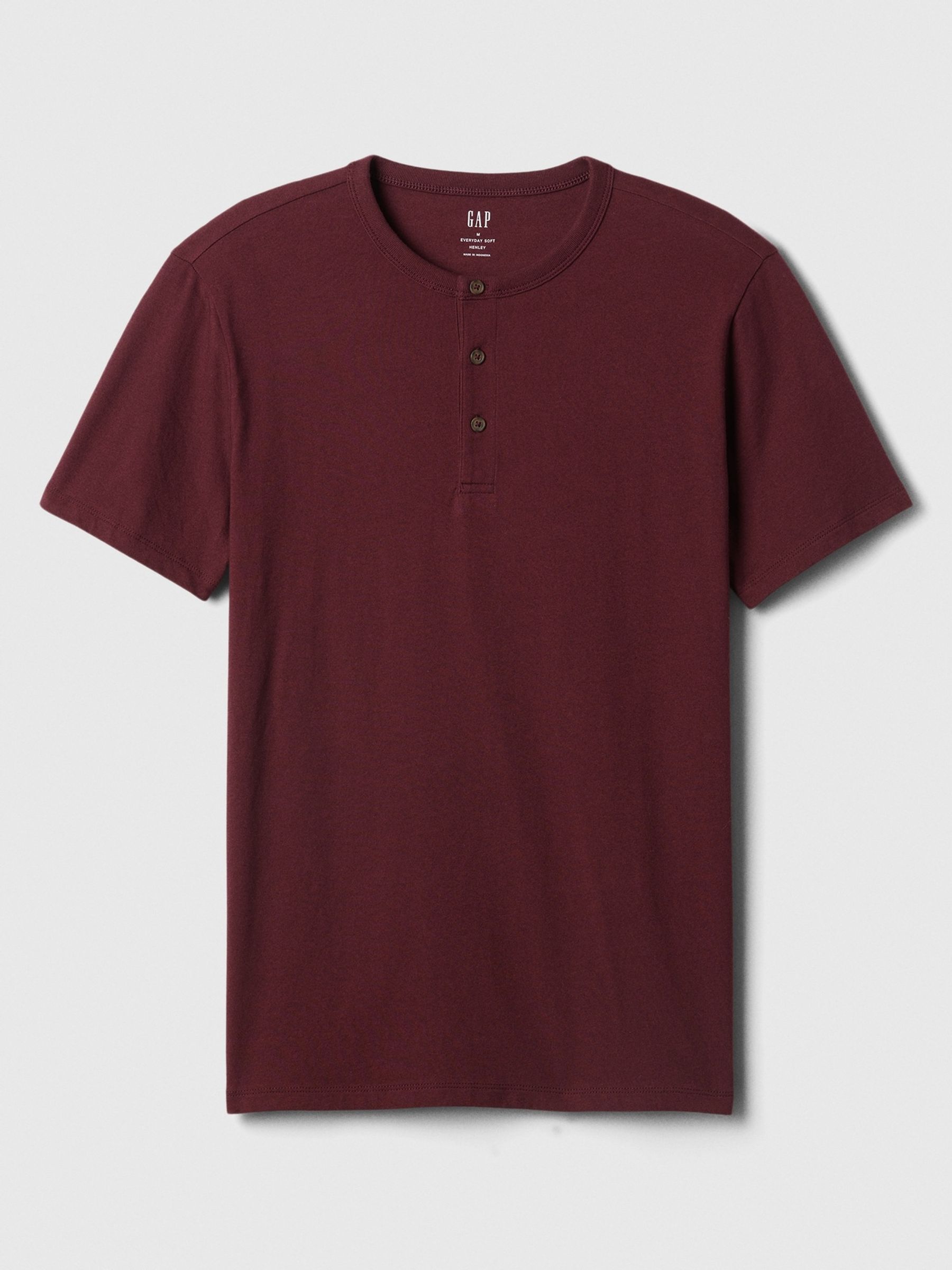 Red Everyday Soft Henley Short Sleeve T-Shirt - Image 4 of 4