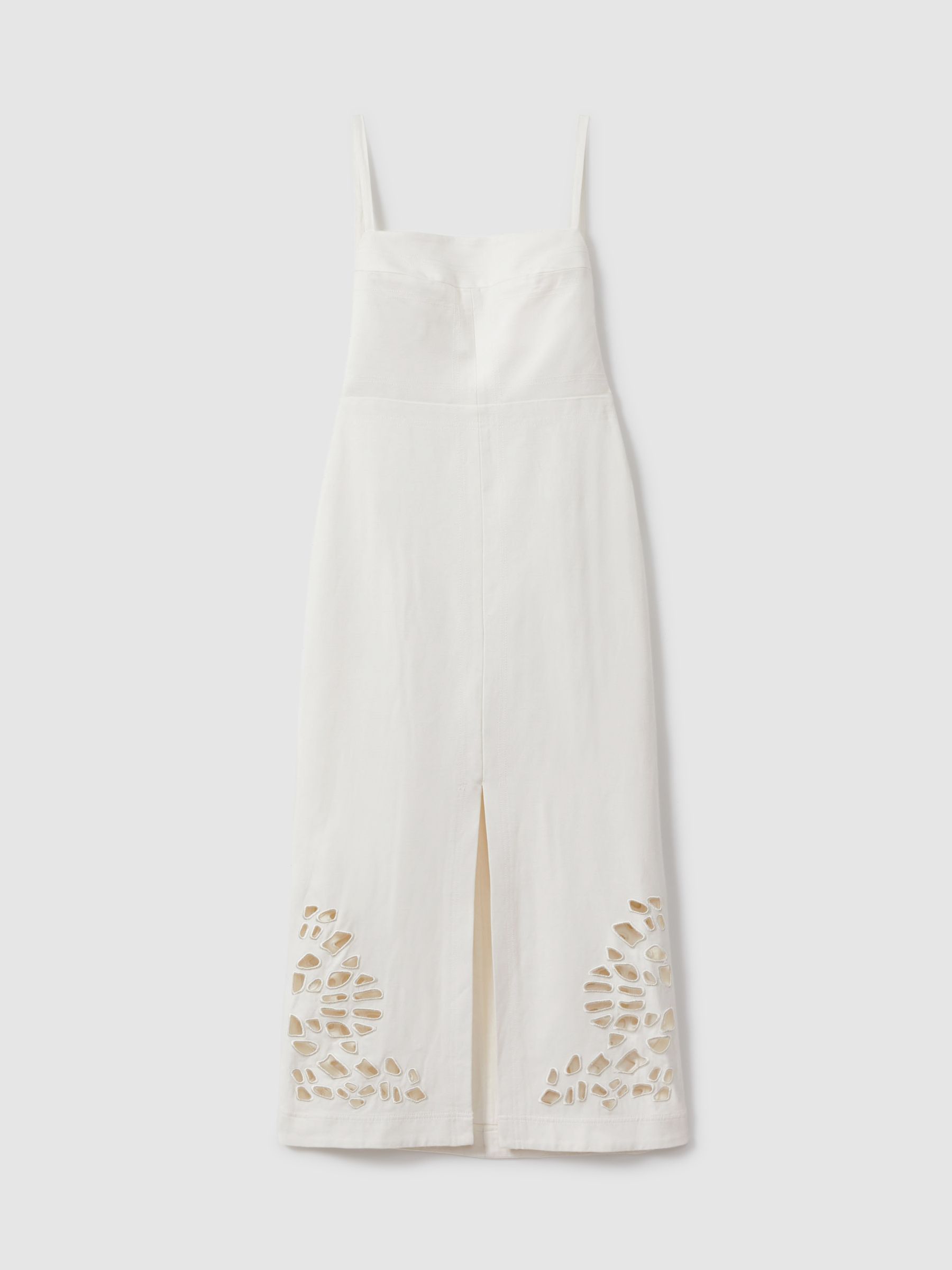 Acler Linen Blend Cut-Out Midi Dress in Ivory - Image 2 of 6