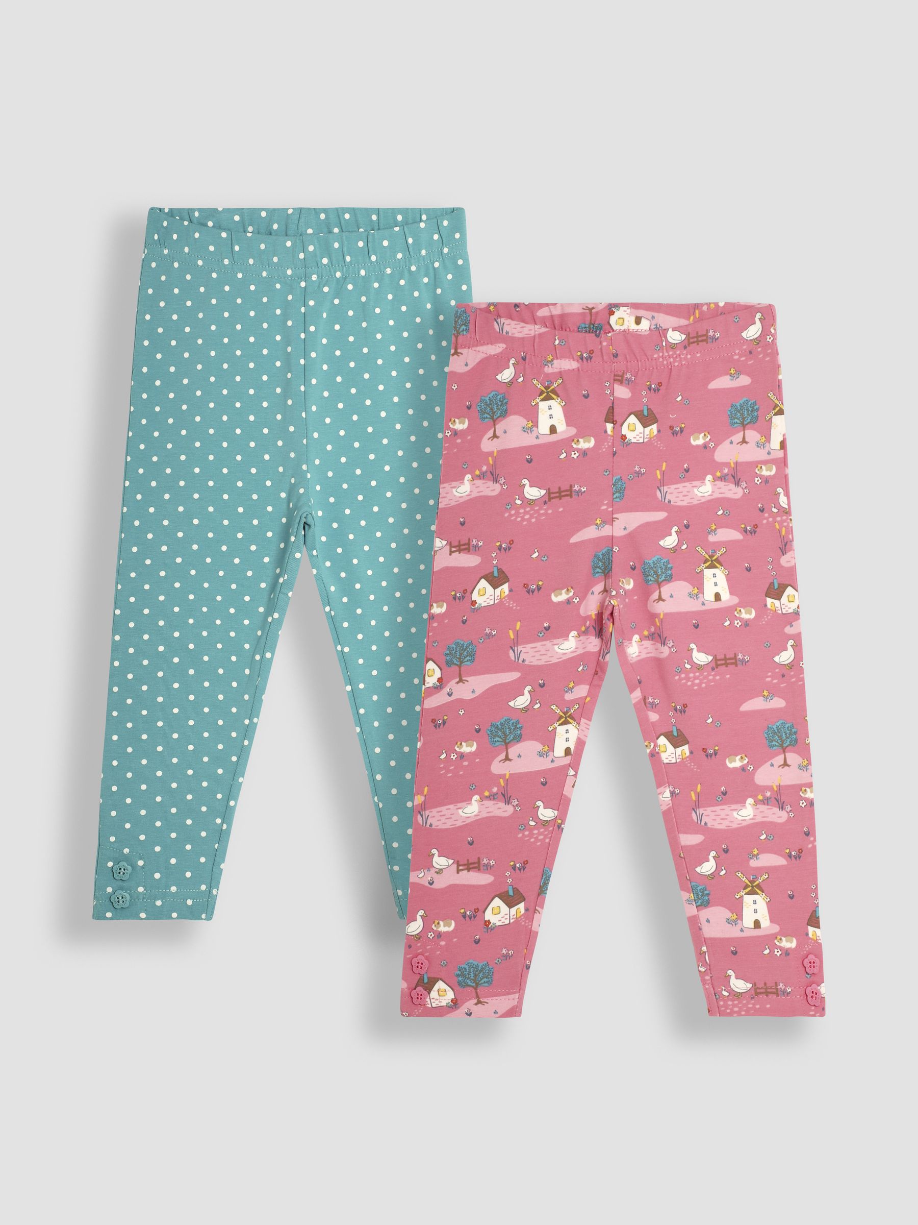 Pink Homestead Friends 2-Pack Autumn Ditsy Floral Leggings - Image 1 of 8