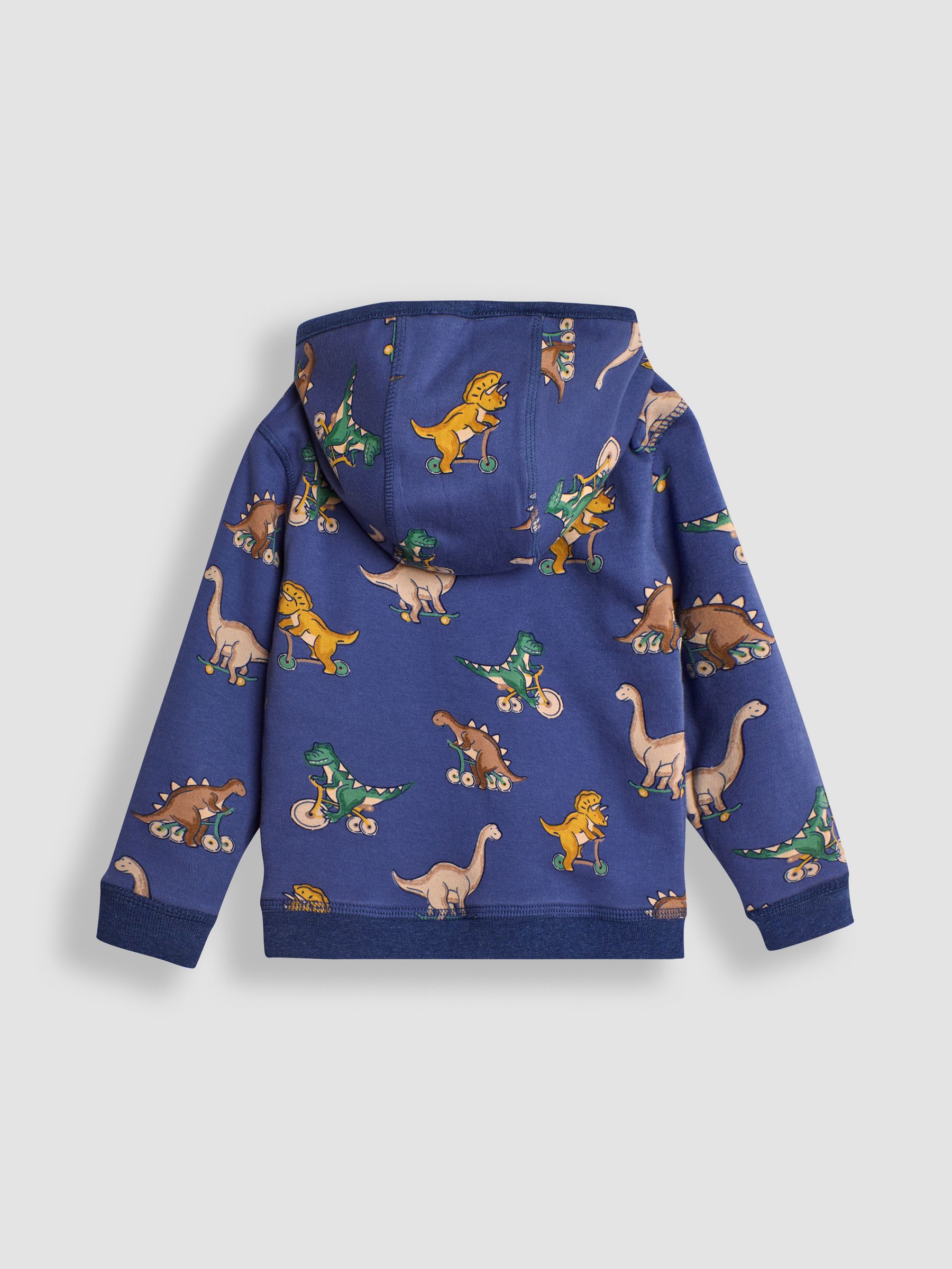 Indigo Blue Dinosaur Appliqué Reversible Hoodie - Image 5 of 8
