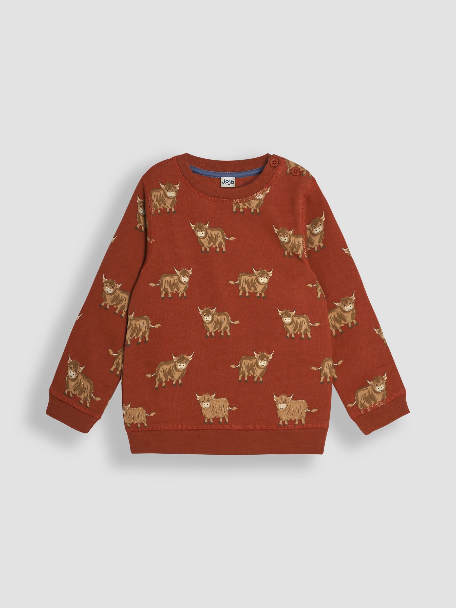 Rust Highland Cow Printed Sweatshirt - Image 1 of 3