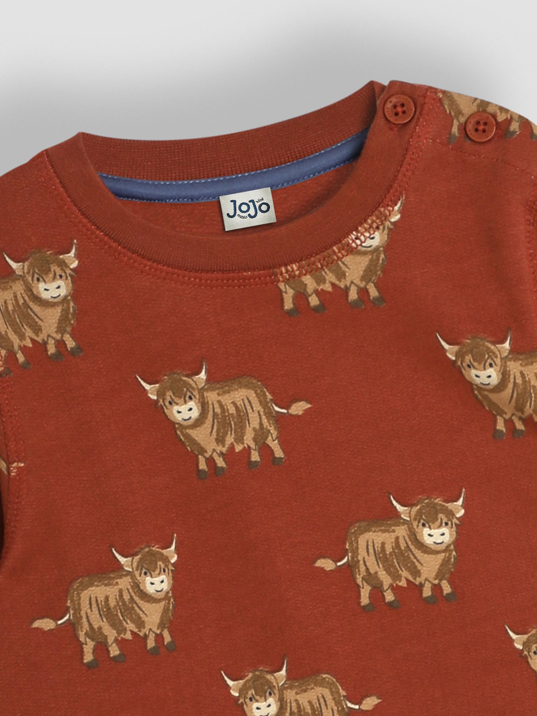 Rust Highland Cow Printed Sweatshirt - Image 3 of 3