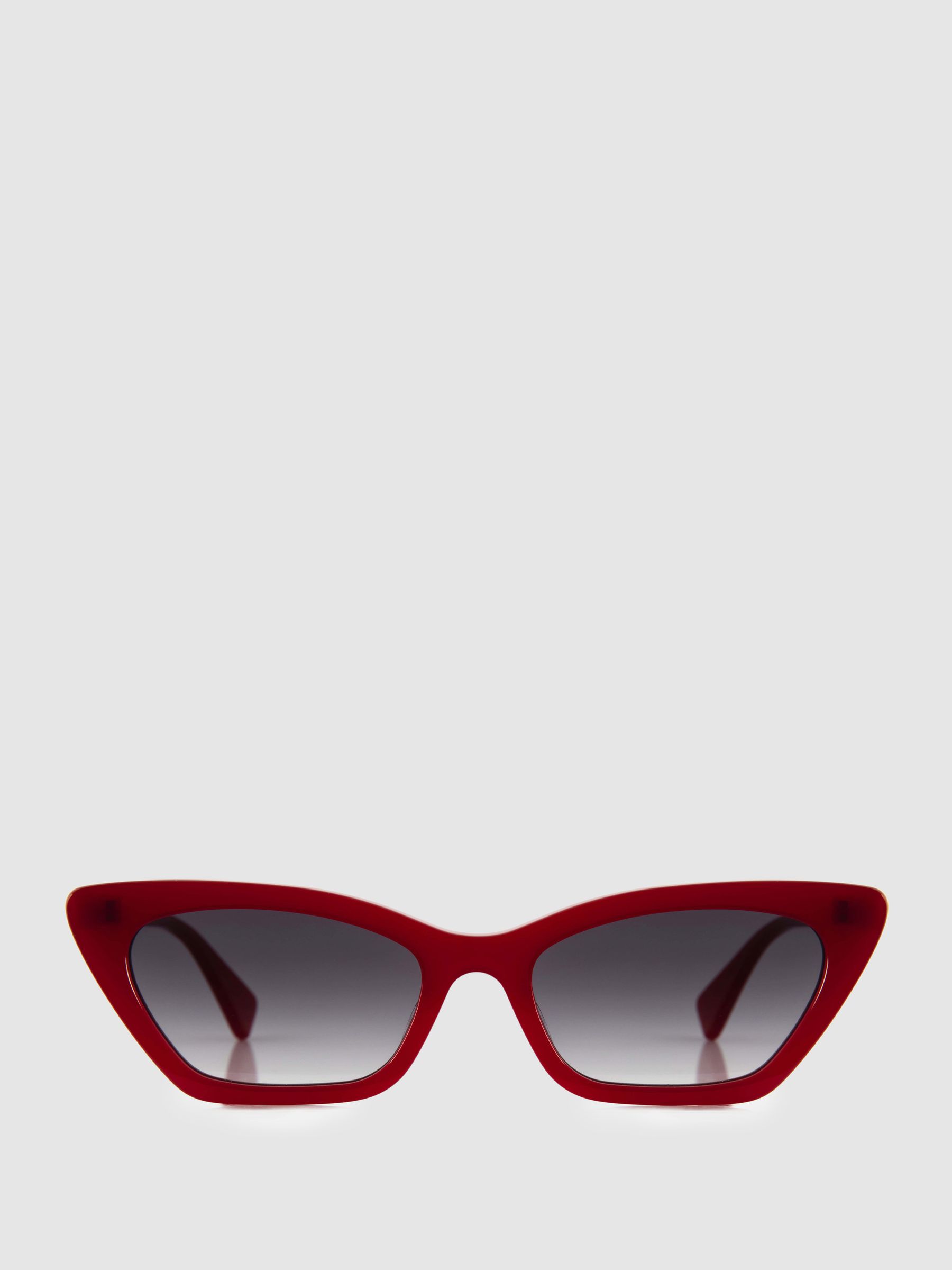 Curry and Paxton Cat Eye Sunglasses in Red - Image 1 of 4