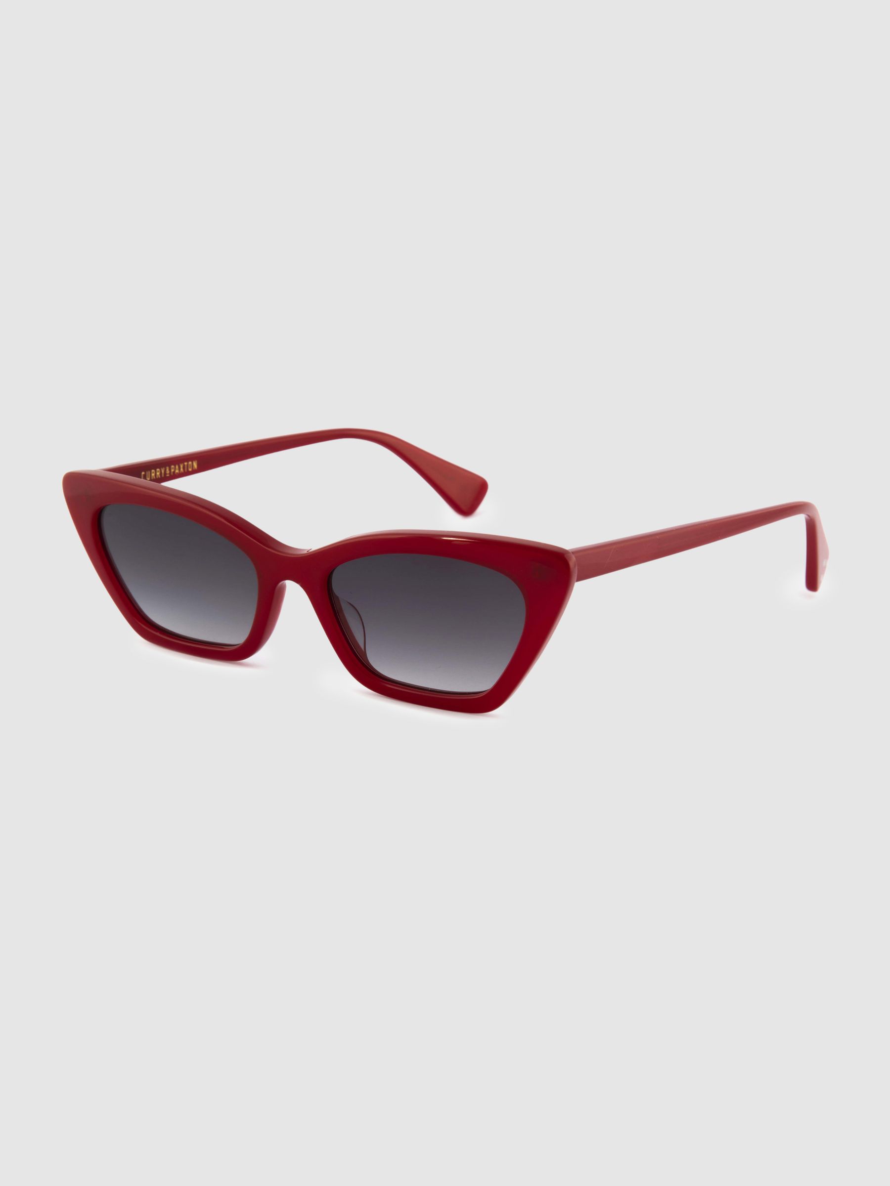 Curry and Paxton Cat Eye Sunglasses in Red - Image 2 of 4