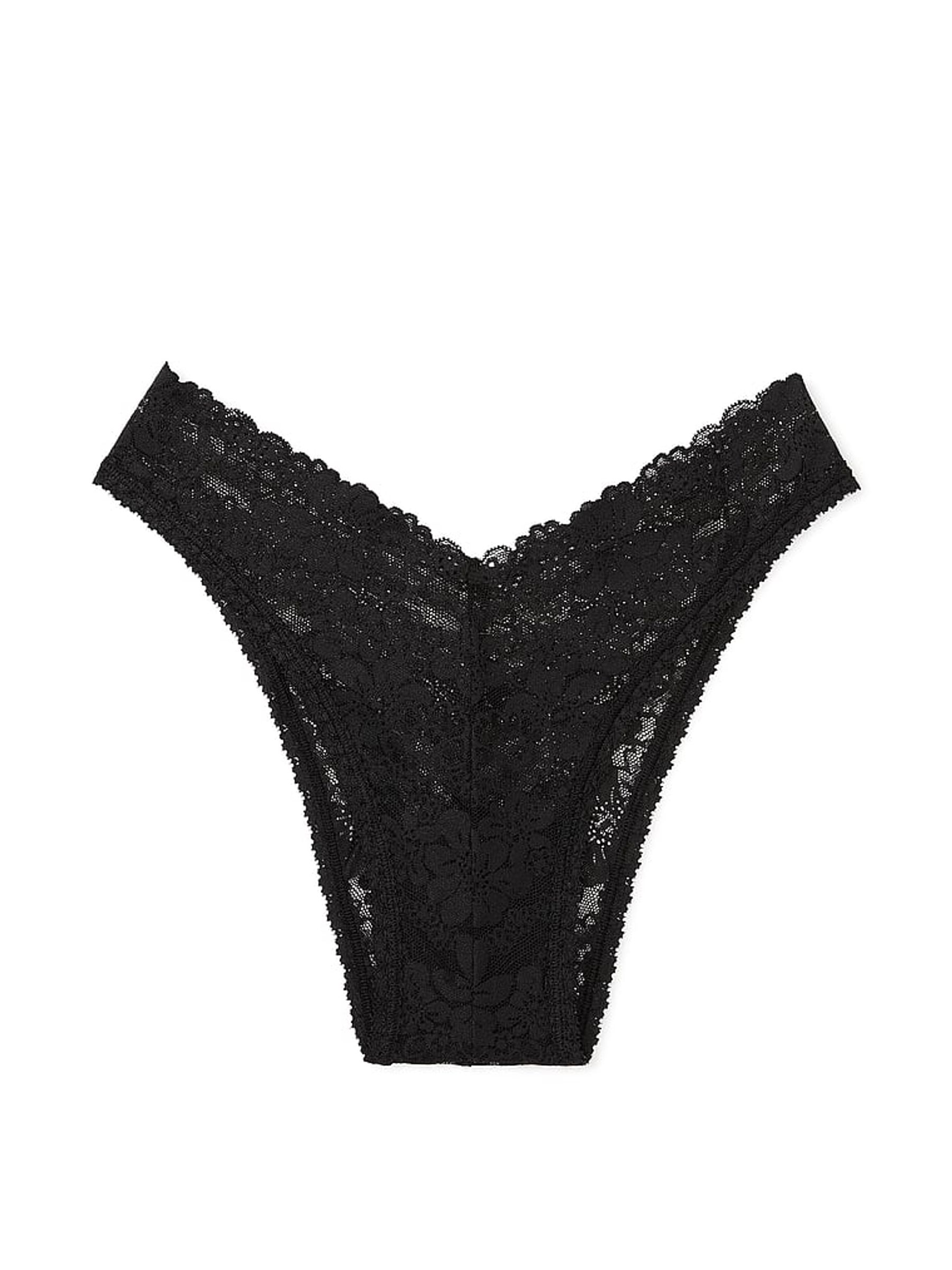Pure Black Brazilian Floral Lace Knickers - Image 4 of 4