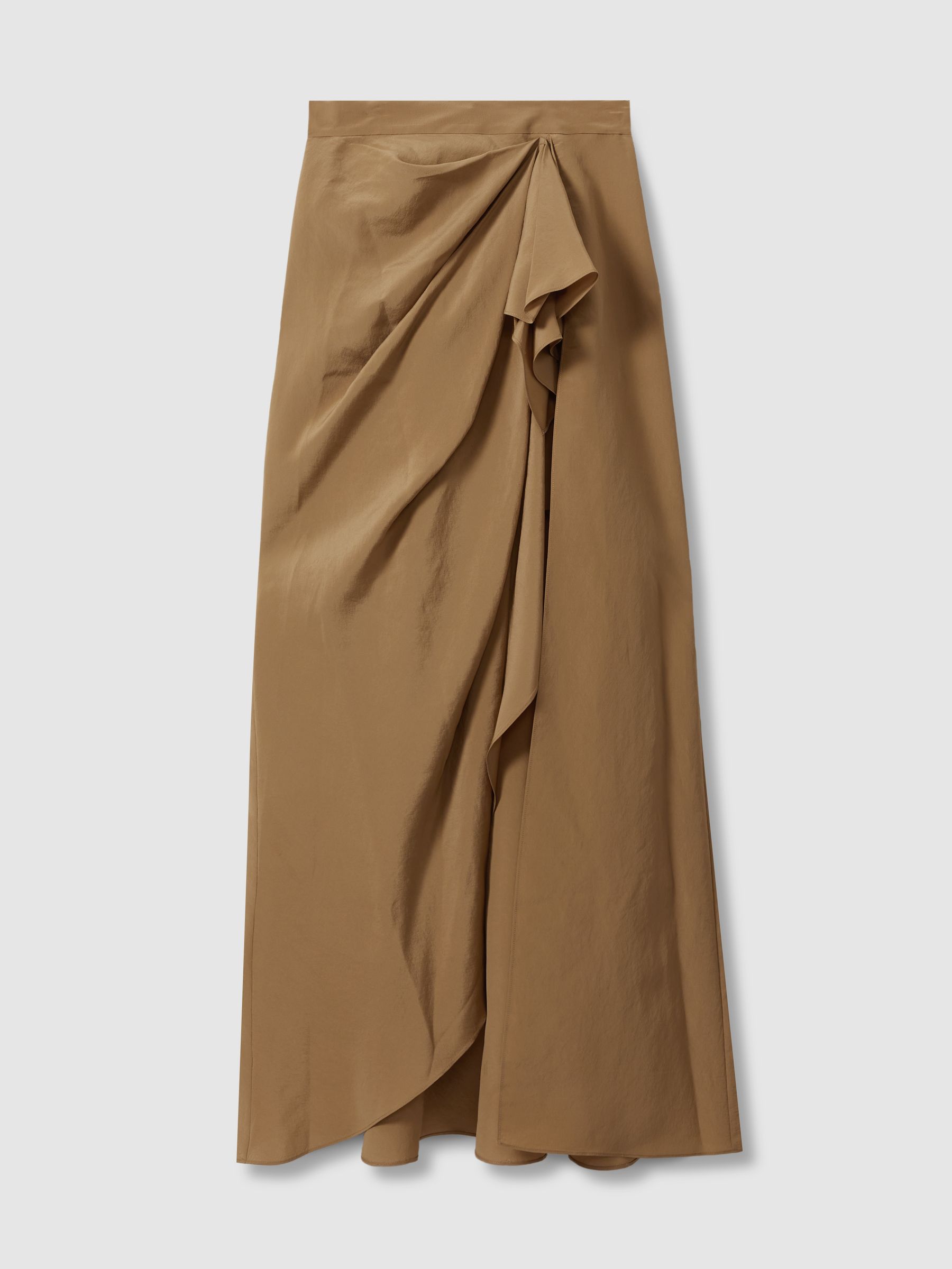 Atelier Drape Front Maxi Skirt in Toffee - Image 2 of 6