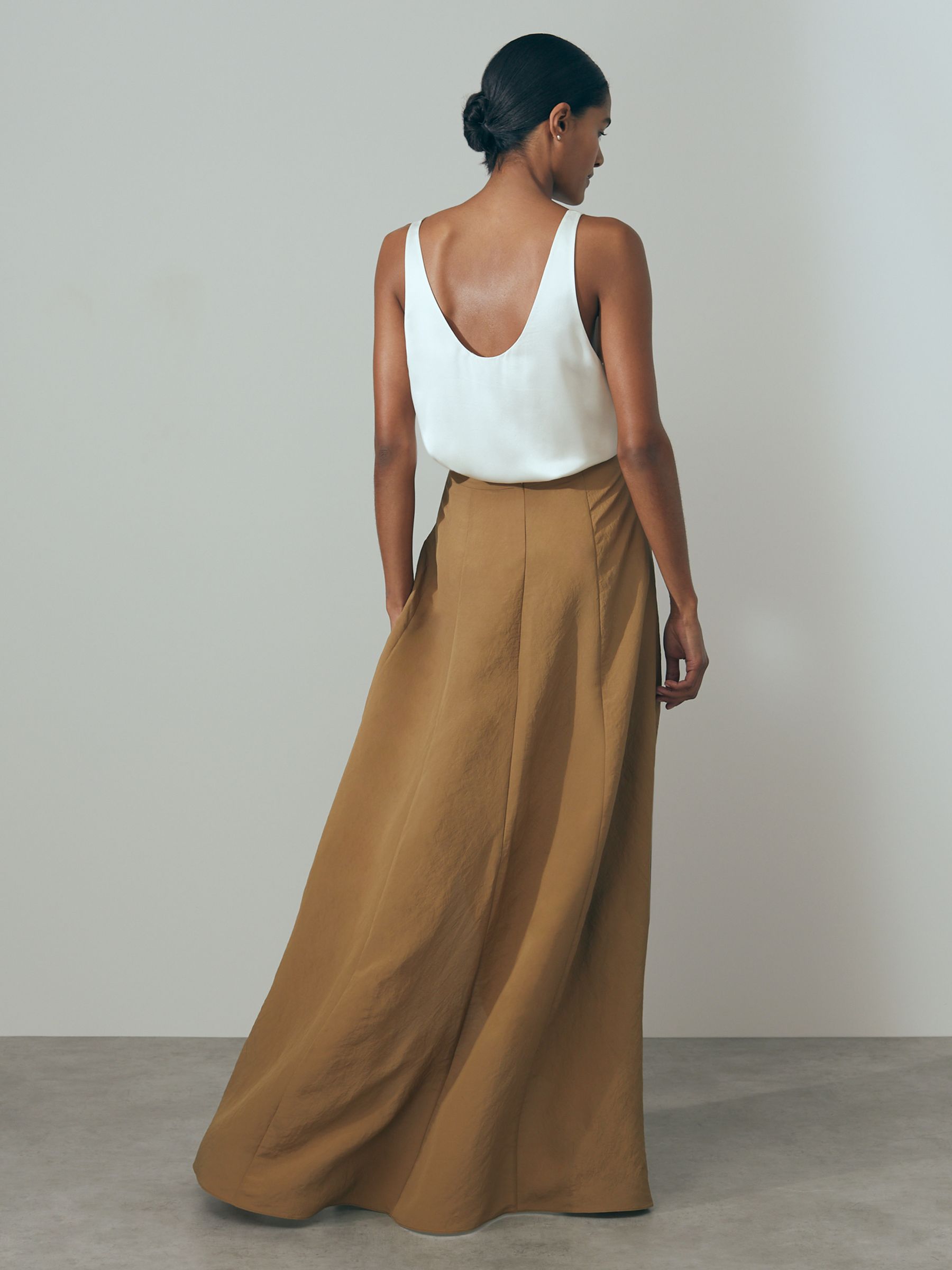 Atelier Drape Front Maxi Skirt in Toffee - Image 5 of 6