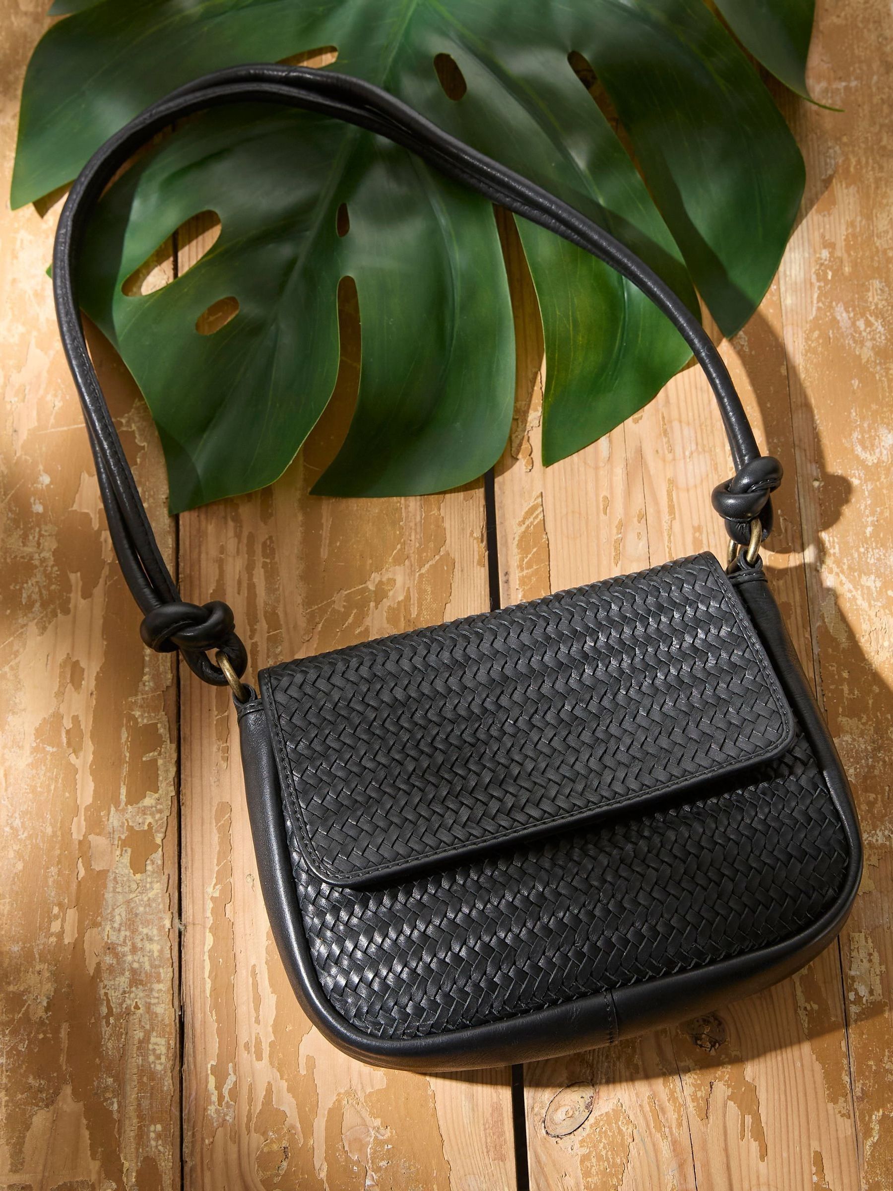 Alexia Black Woven Shoulder Bag - Image 3 of 3