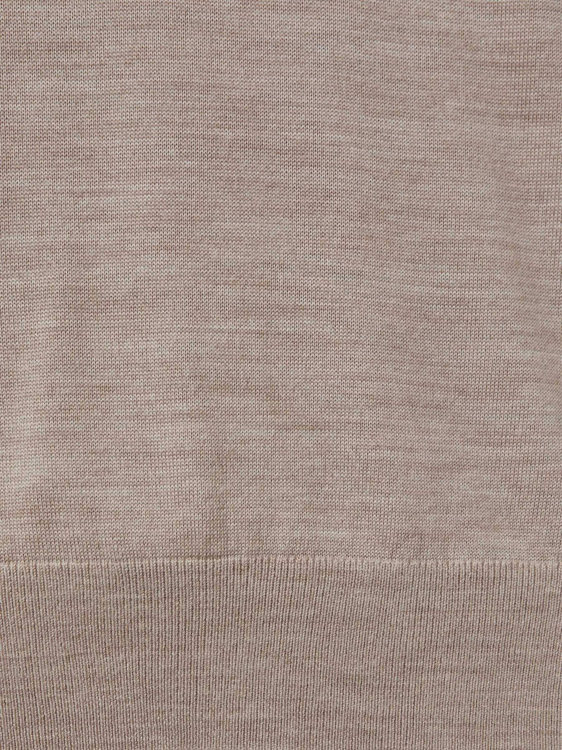 Merino Wool Crew Neck Jumper in Wheat Melange - Image 6 of 6