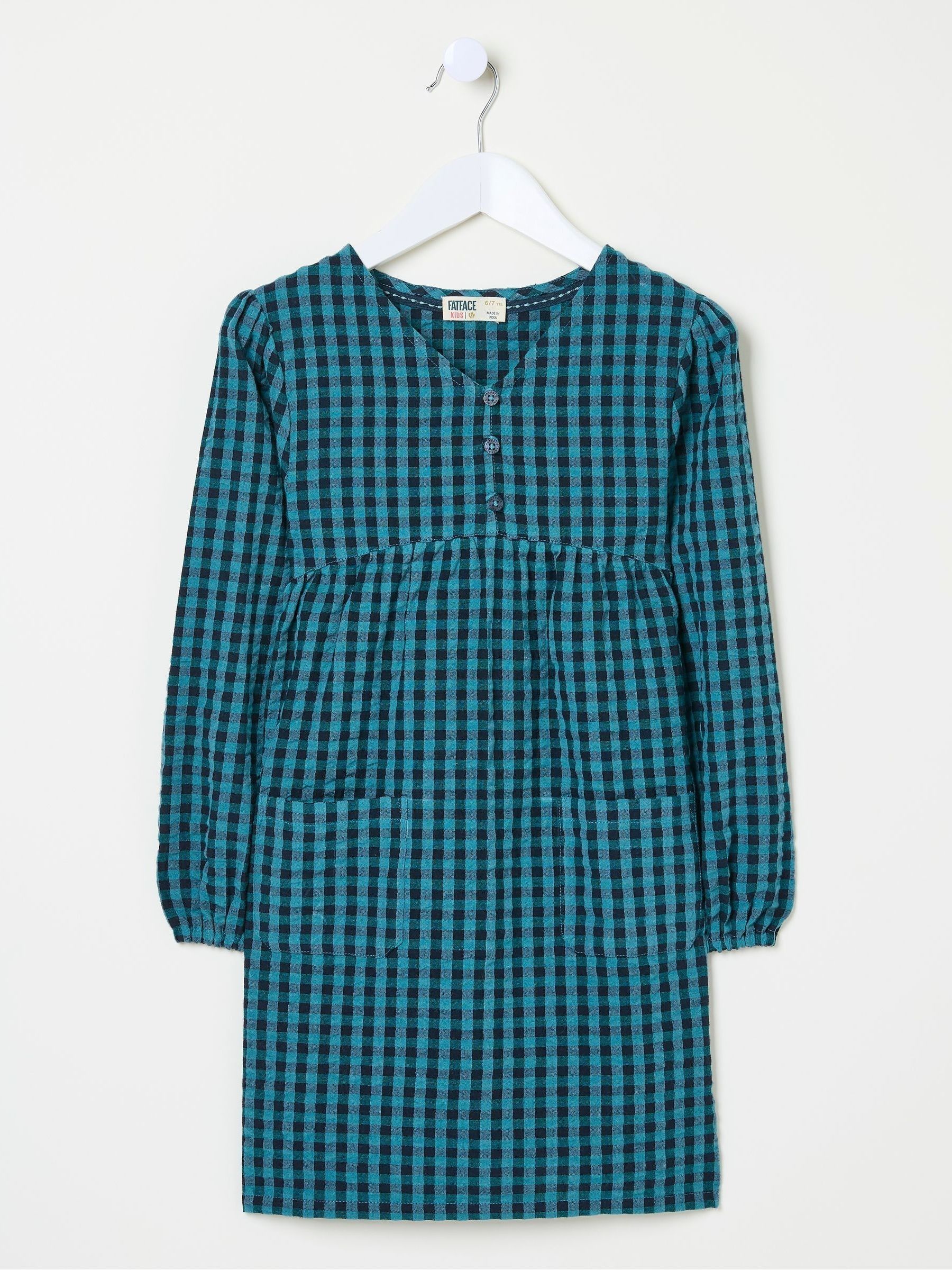 Polly Blue Gingham Dress - Image 1 of 4