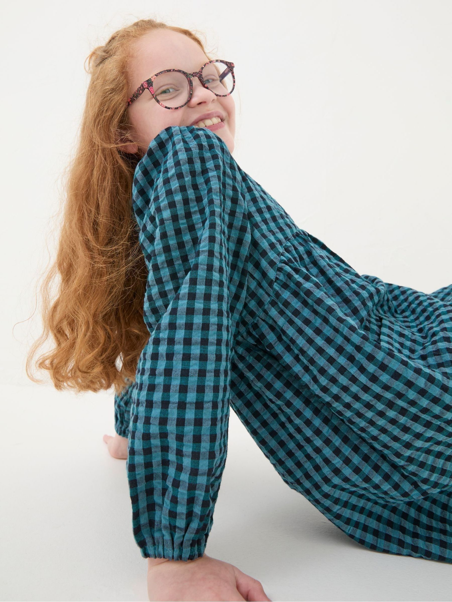 Polly Blue Gingham Dress - Image 2 of 4