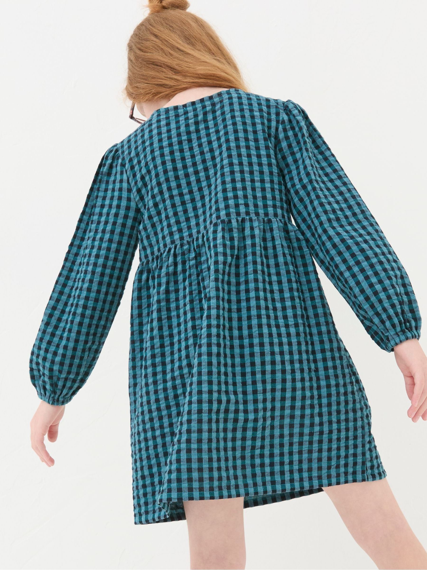Polly Blue Gingham Dress - Image 3 of 4