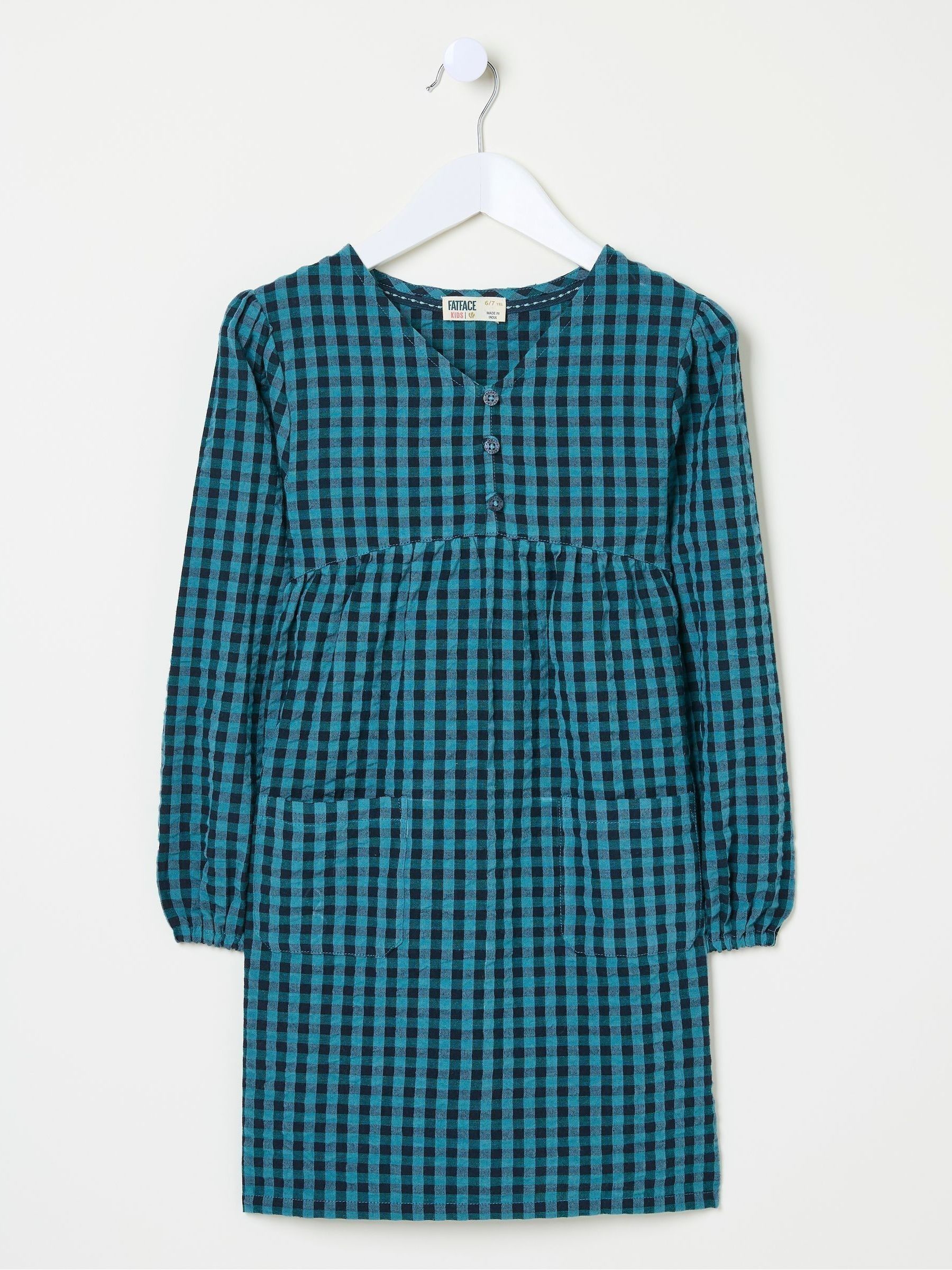 Polly Blue Gingham Dress - Image 4 of 4