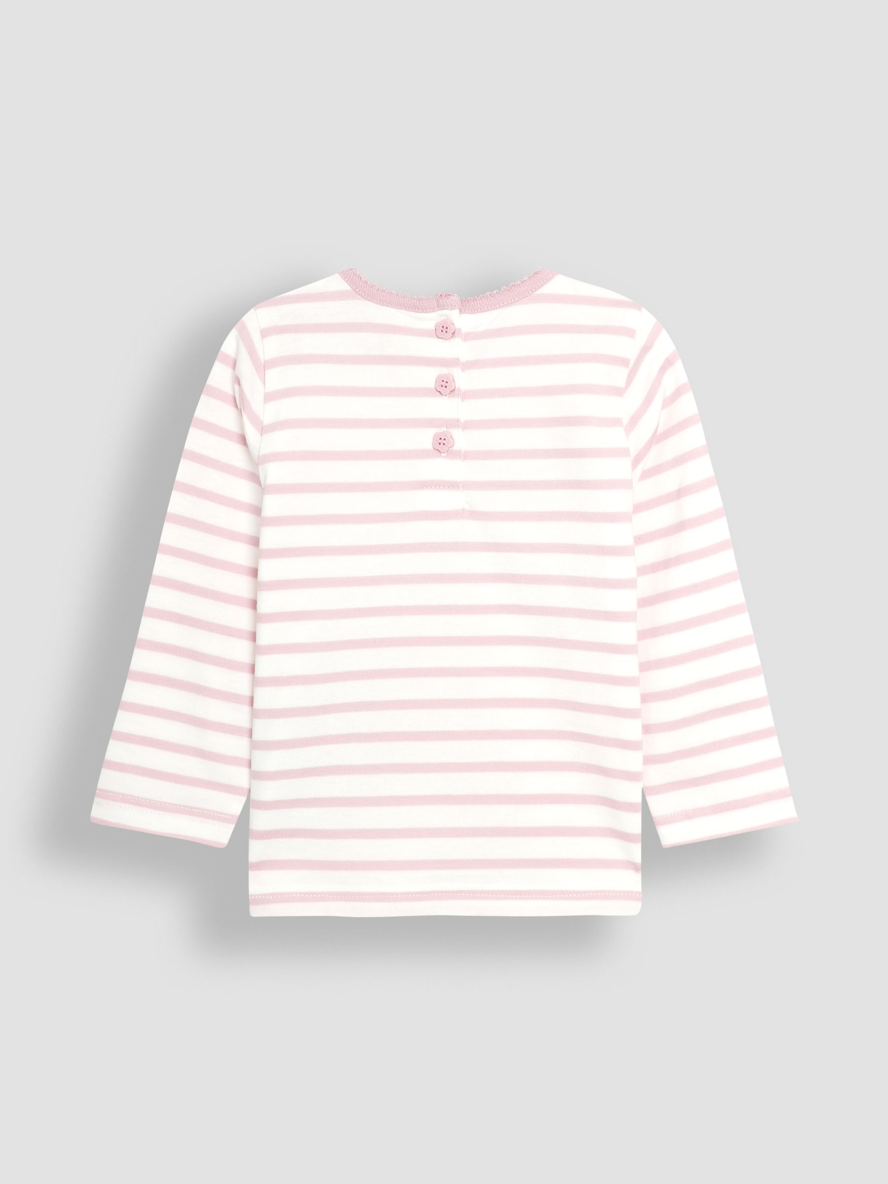 Pink Mouse Button Shoulder Long Sleeve Appliqué Top - Image 2 of 3