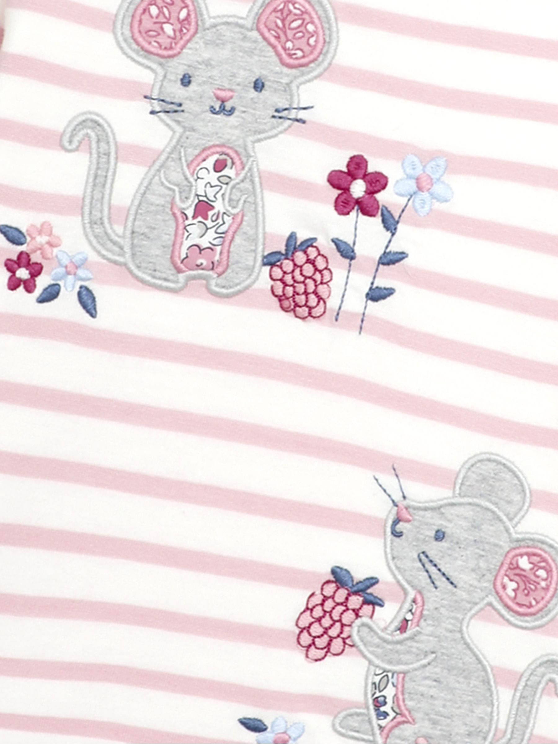 Pink Mouse Button Shoulder Long Sleeve Appliqué Top - Image 3 of 3