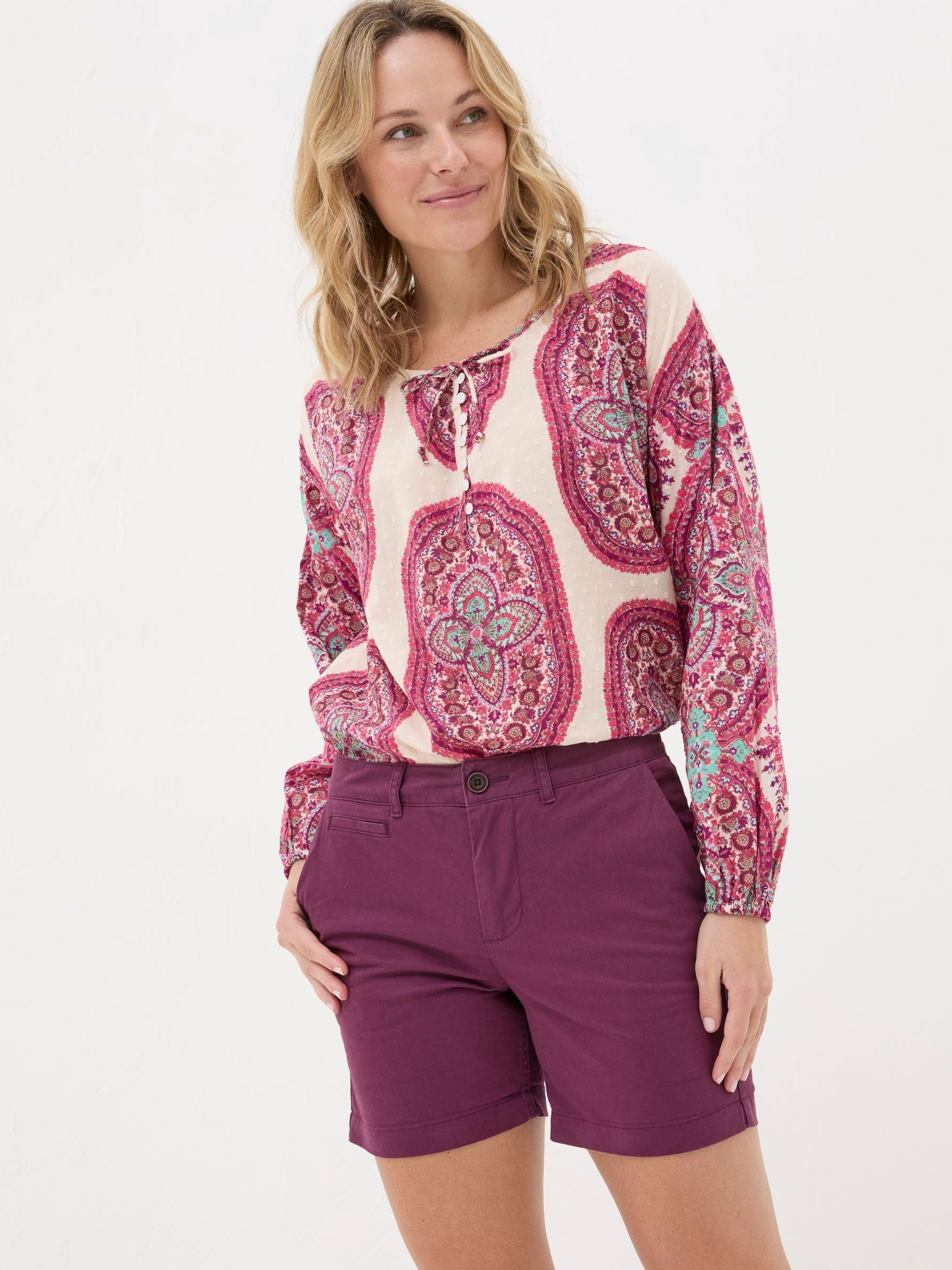 Padstow Purple Chino Shorts - Image 1 of 4
