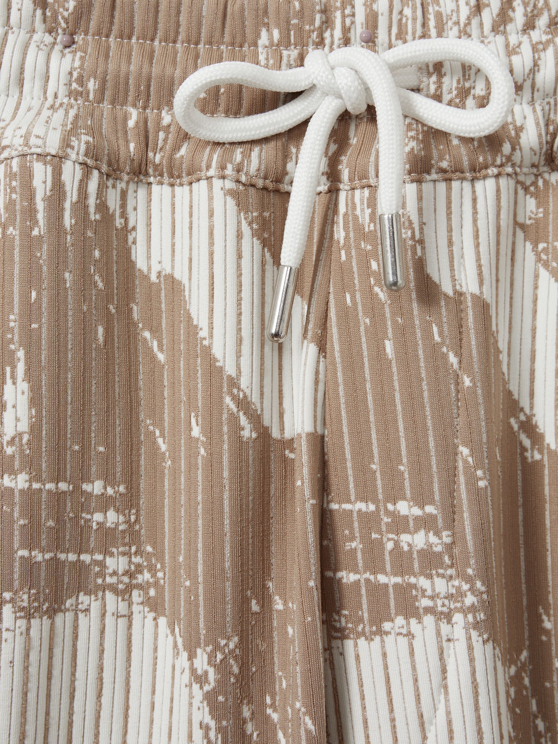 Brushstroke Print Drawstring Shorts in Sand/White - Image 6 of 6