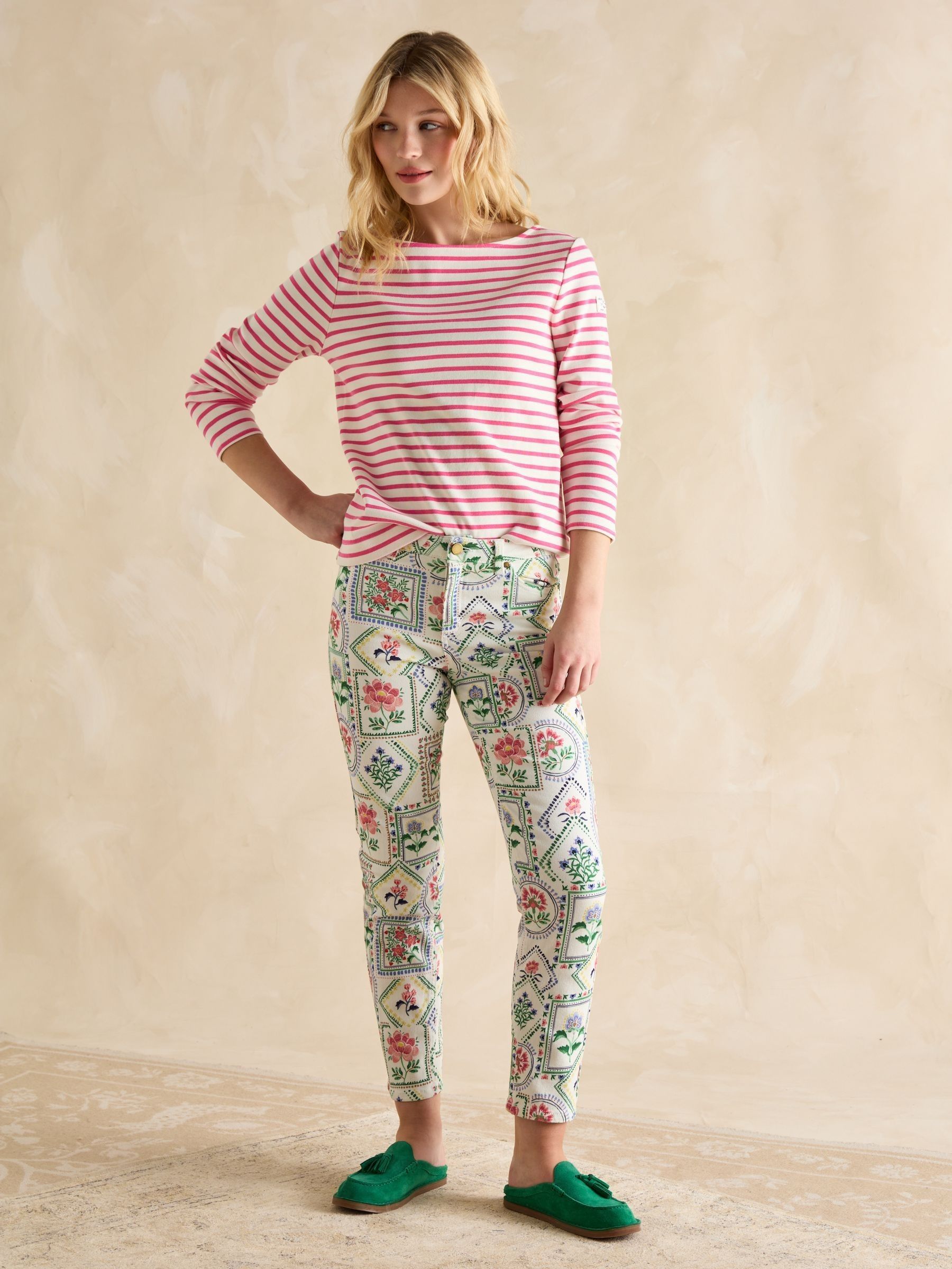 Harbour Bright Pink Boat Neck Breton Top - Image 3 of 6