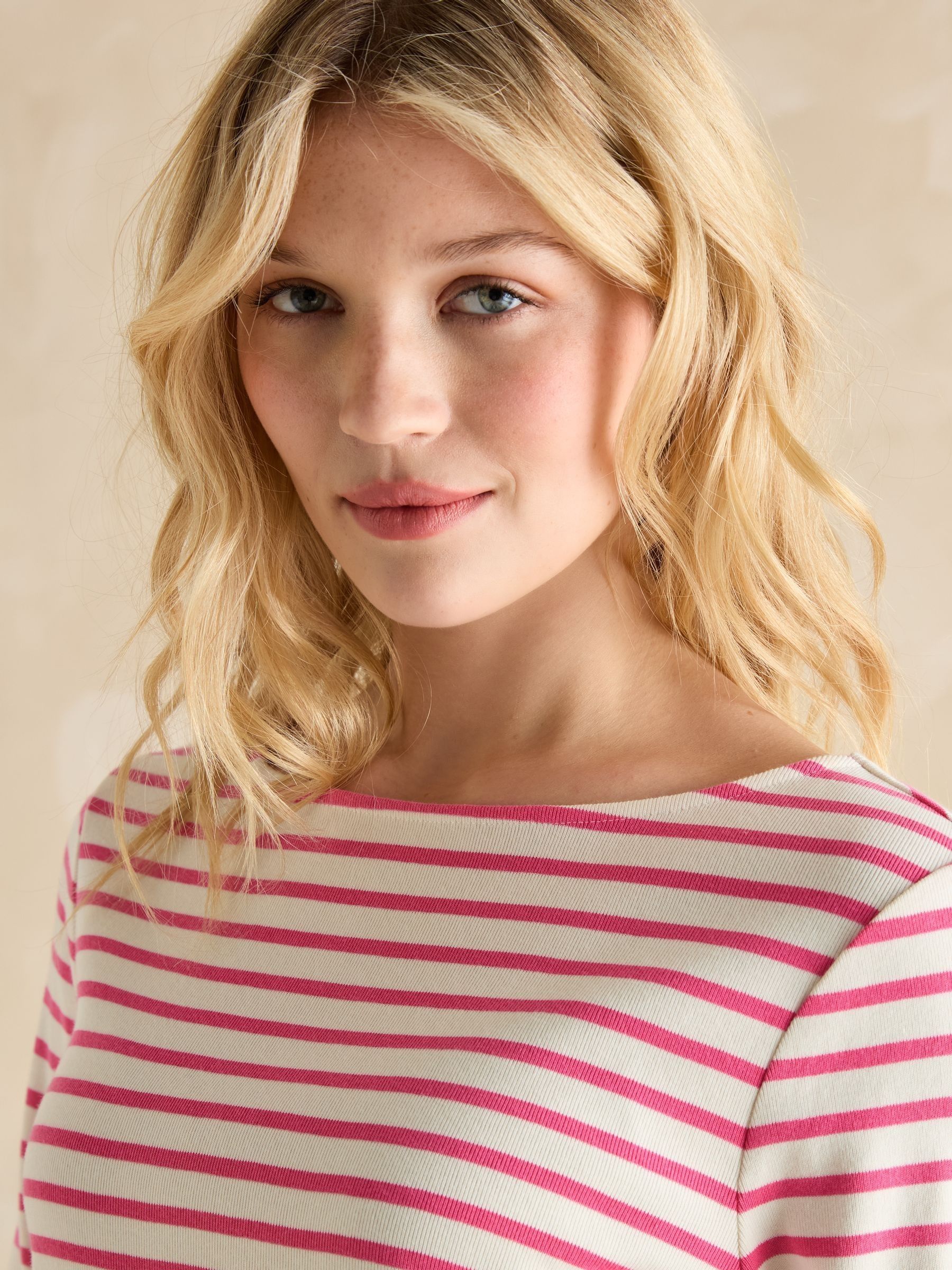 Harbour Bright Pink Boat Neck Breton Top - Image 4 of 6